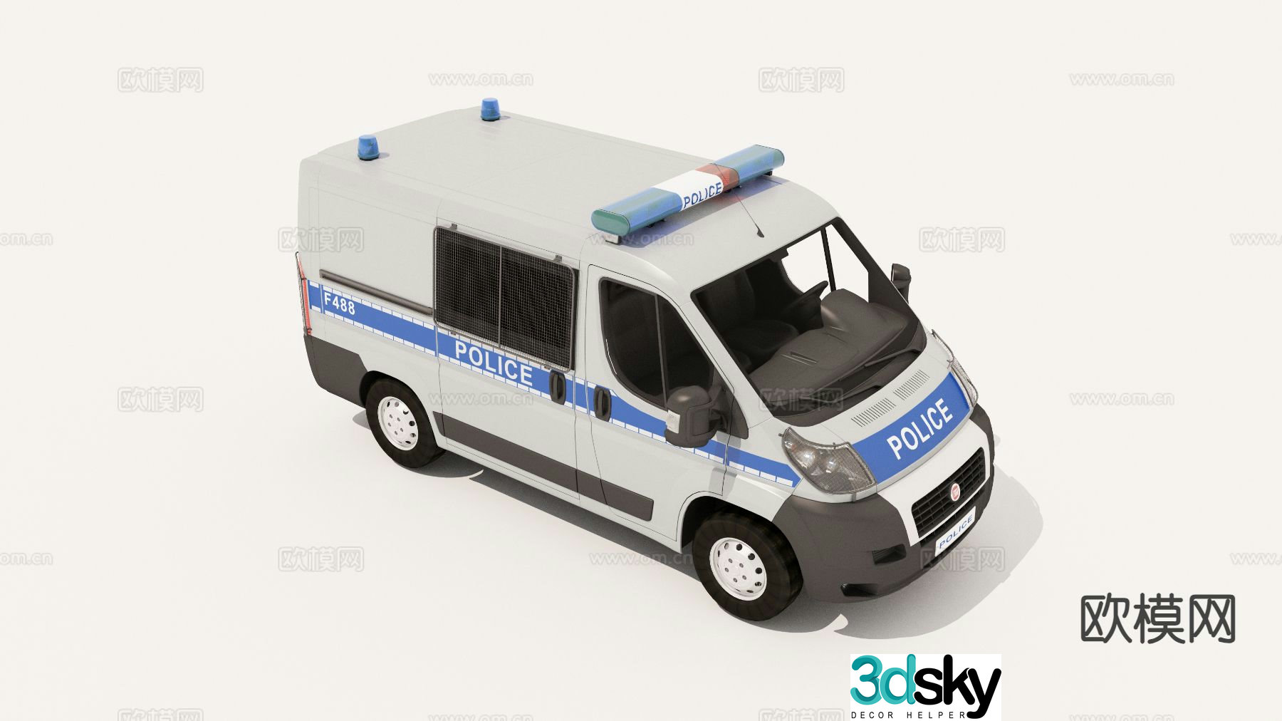 police car ambulance ambulance 3d model