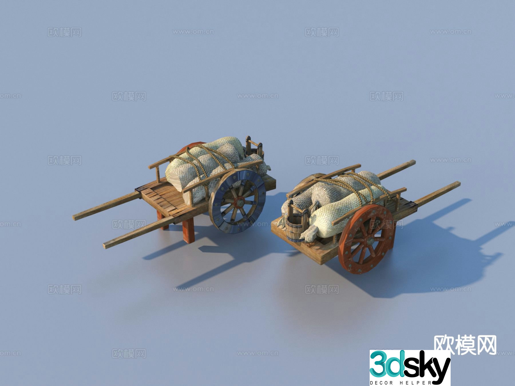 Trolley rickshaw 3d model