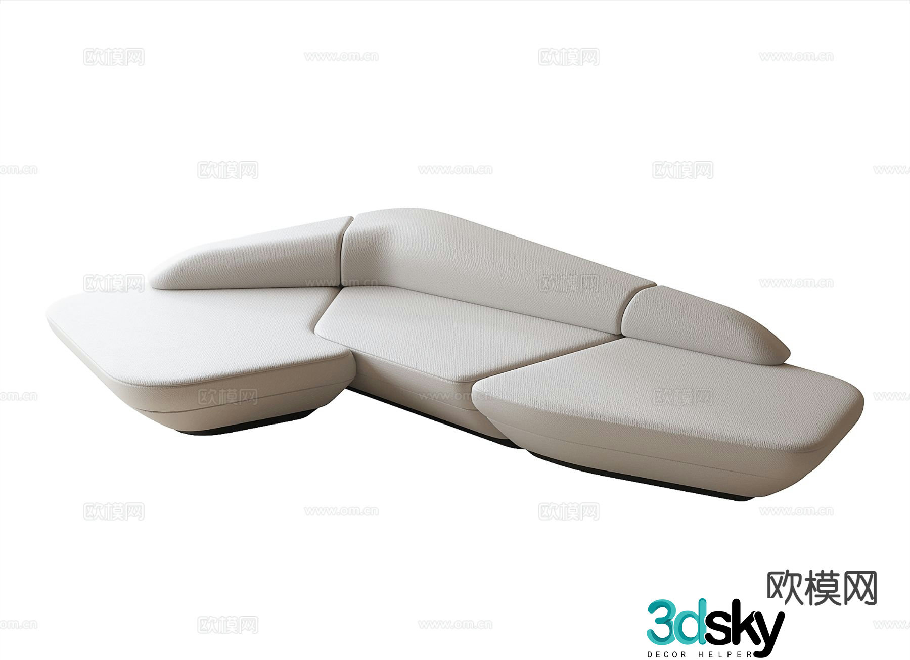 Special shaped sofa curved sofa 3d model