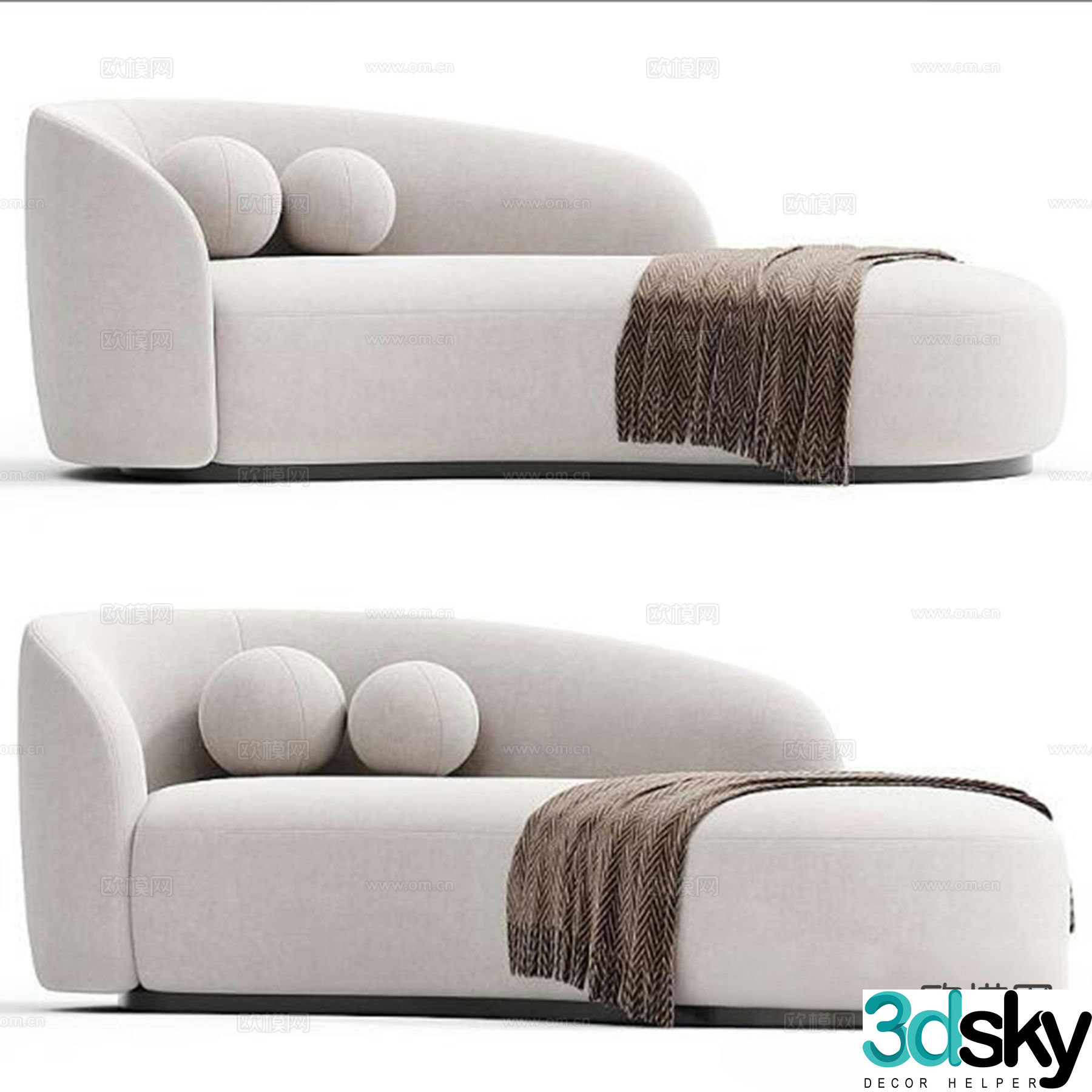 Modern double sofa 3d model