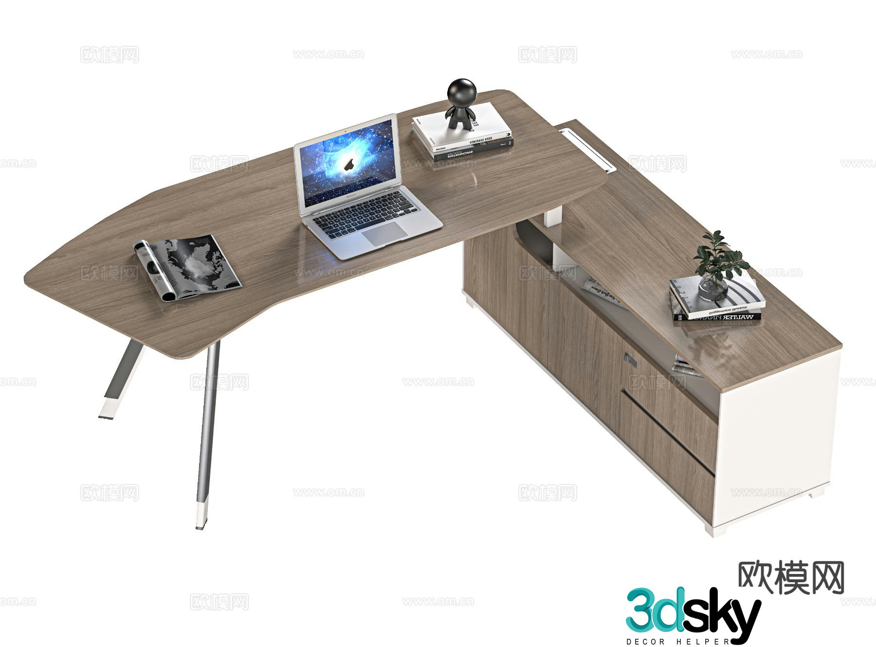 Modern office desk desk 3d model