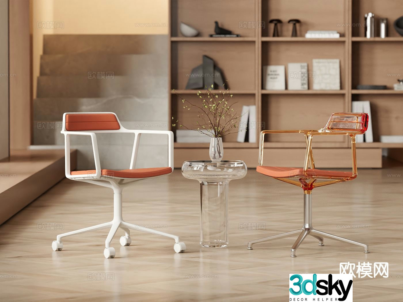 Modern chair leisure chair swivel chair 3d model