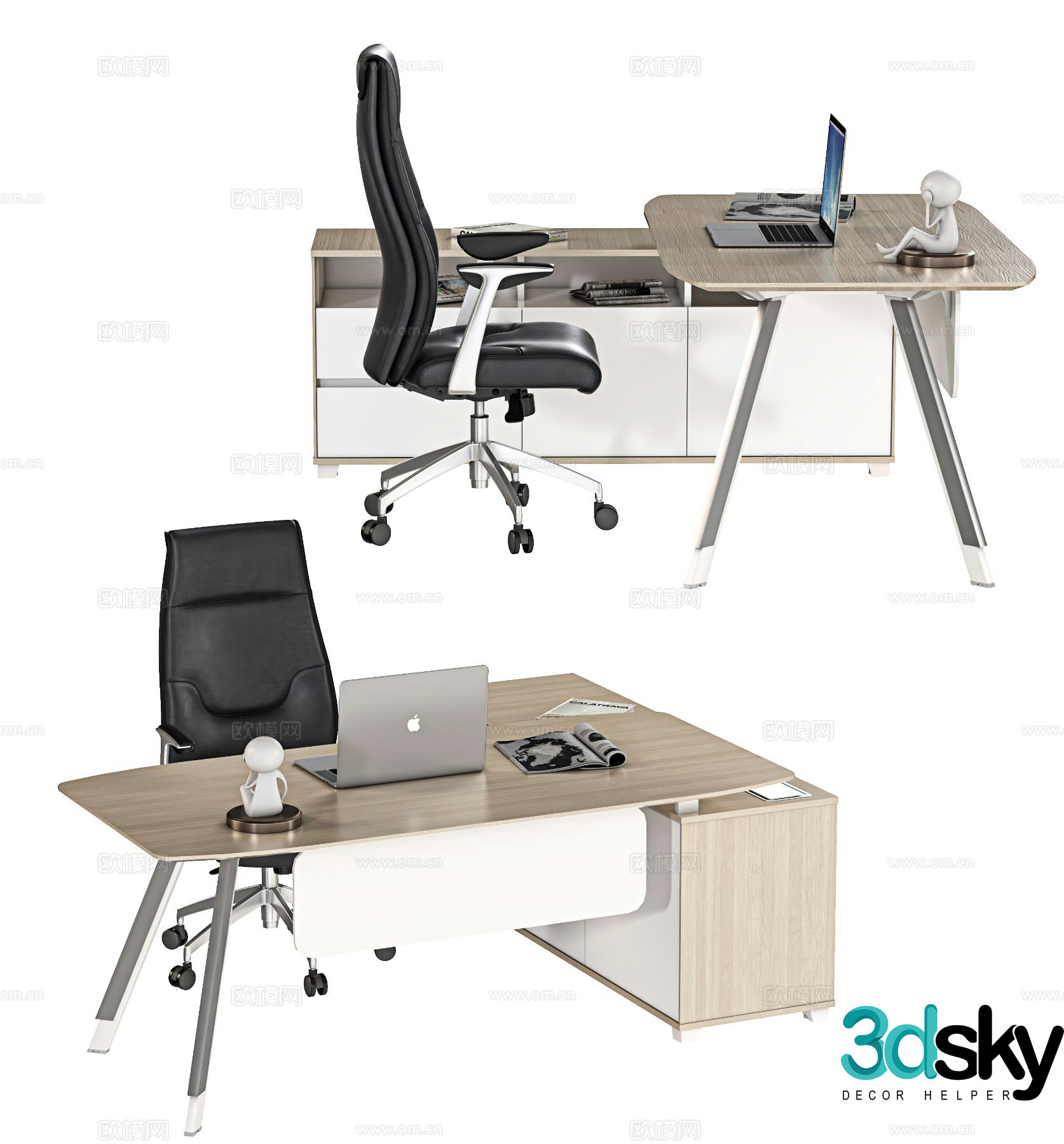 Office desk manager desk supervisor desk desk 3d model