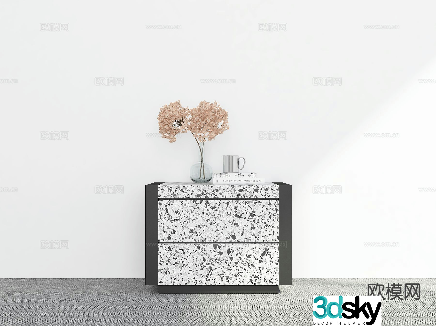 Modern bedside table 3d model