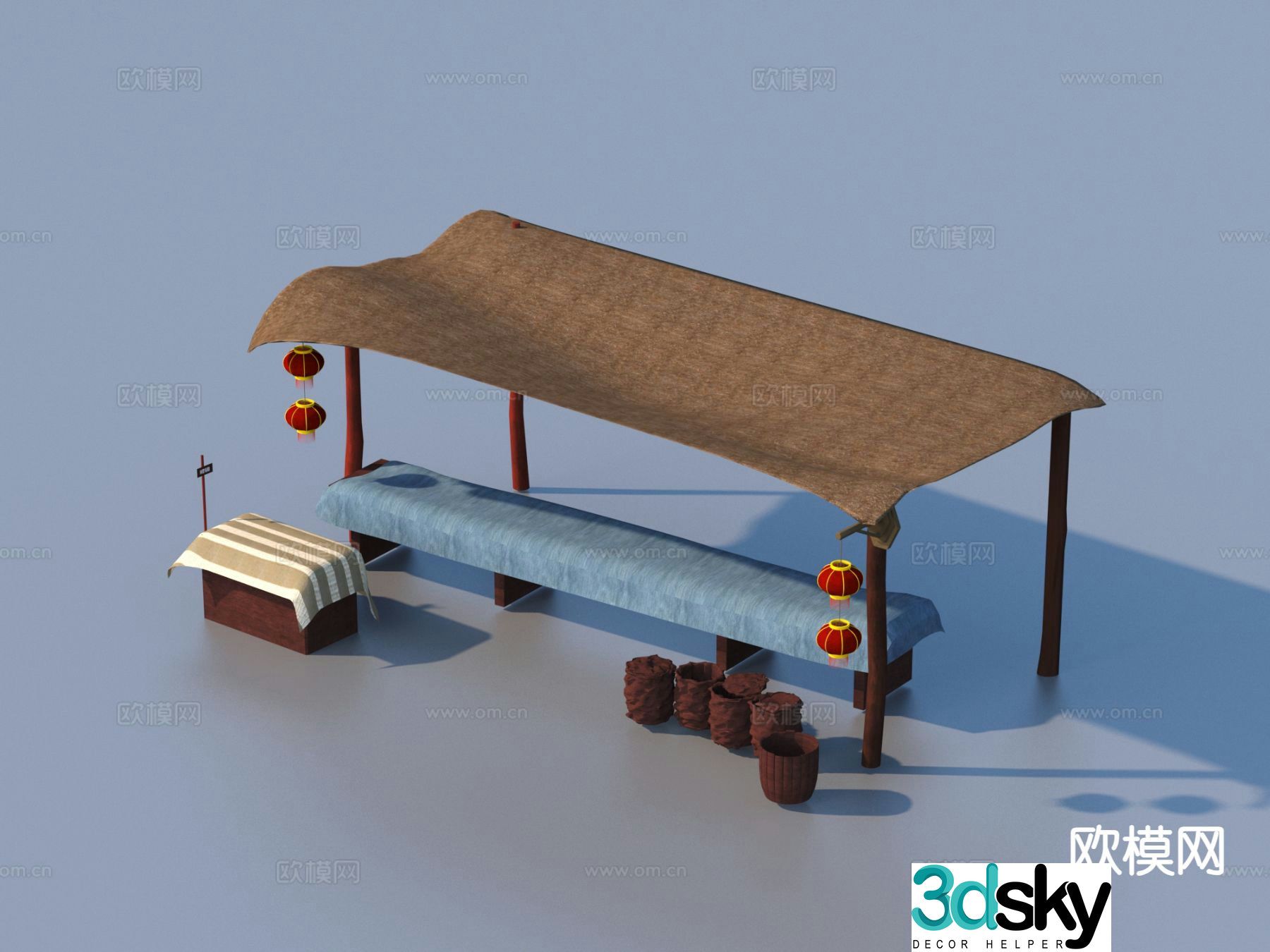Chinese stall 3d model