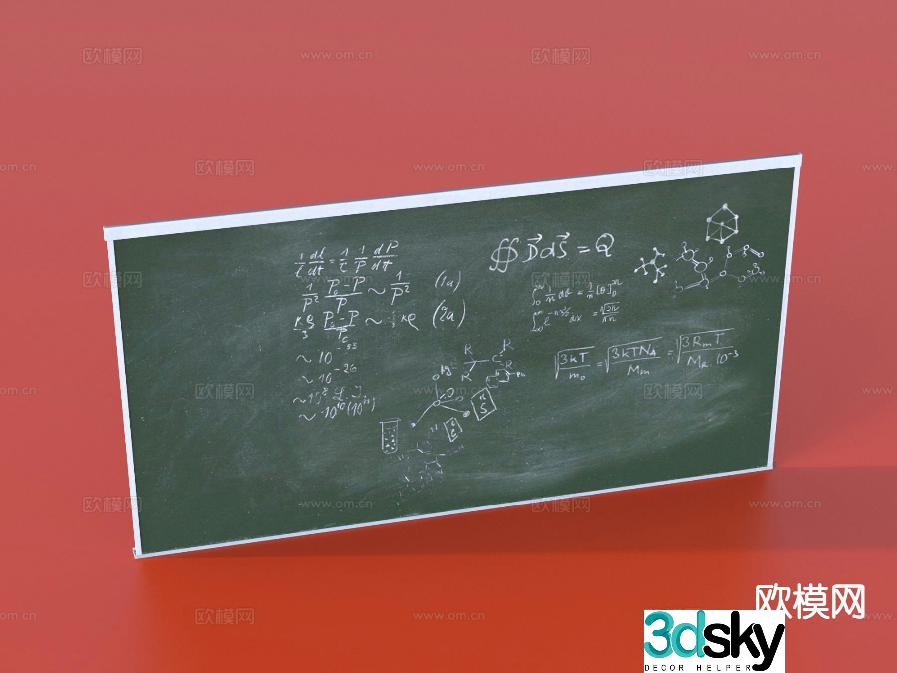 blackboard chalk drawing chalk writing 3d model