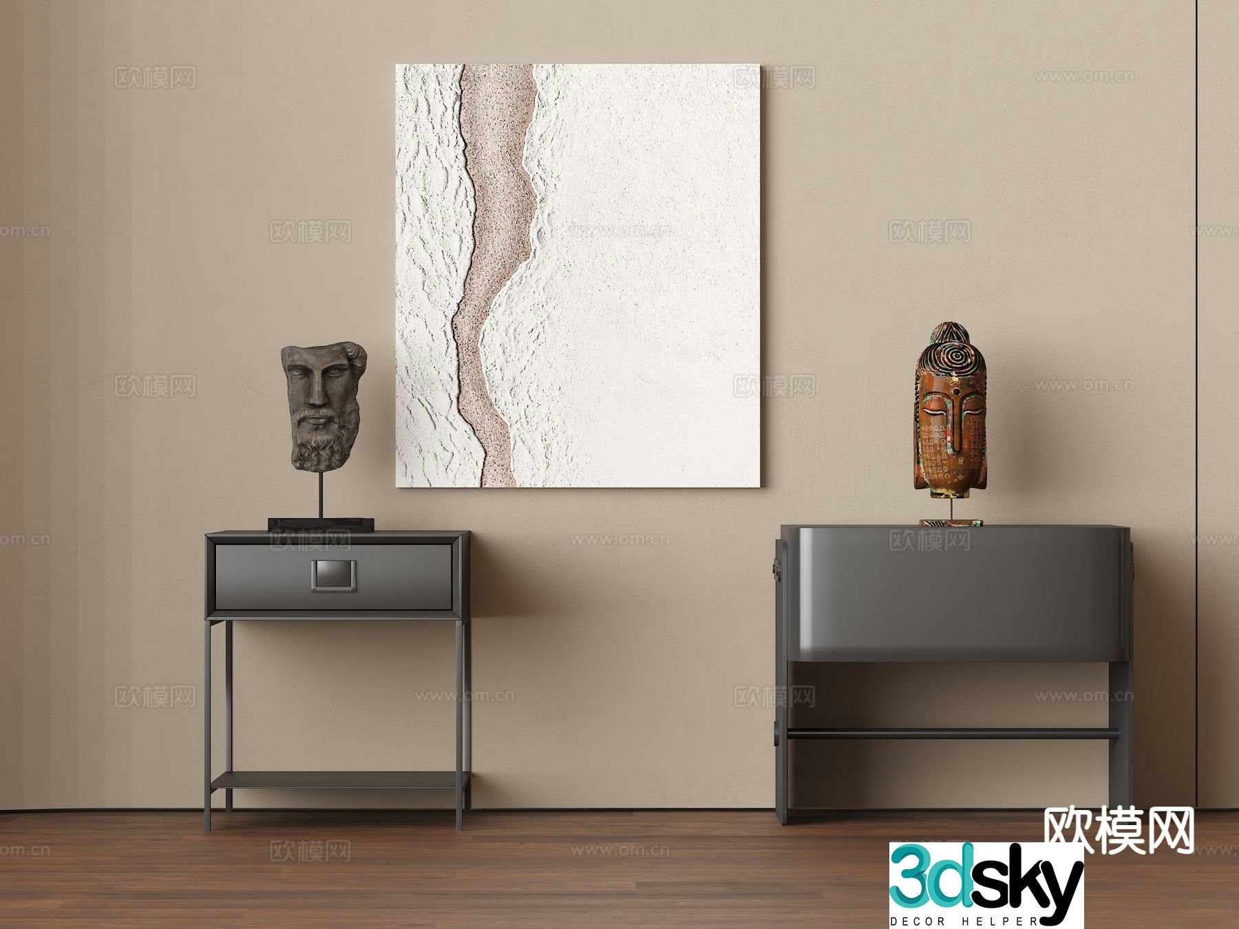 Modern bedside table 3d model