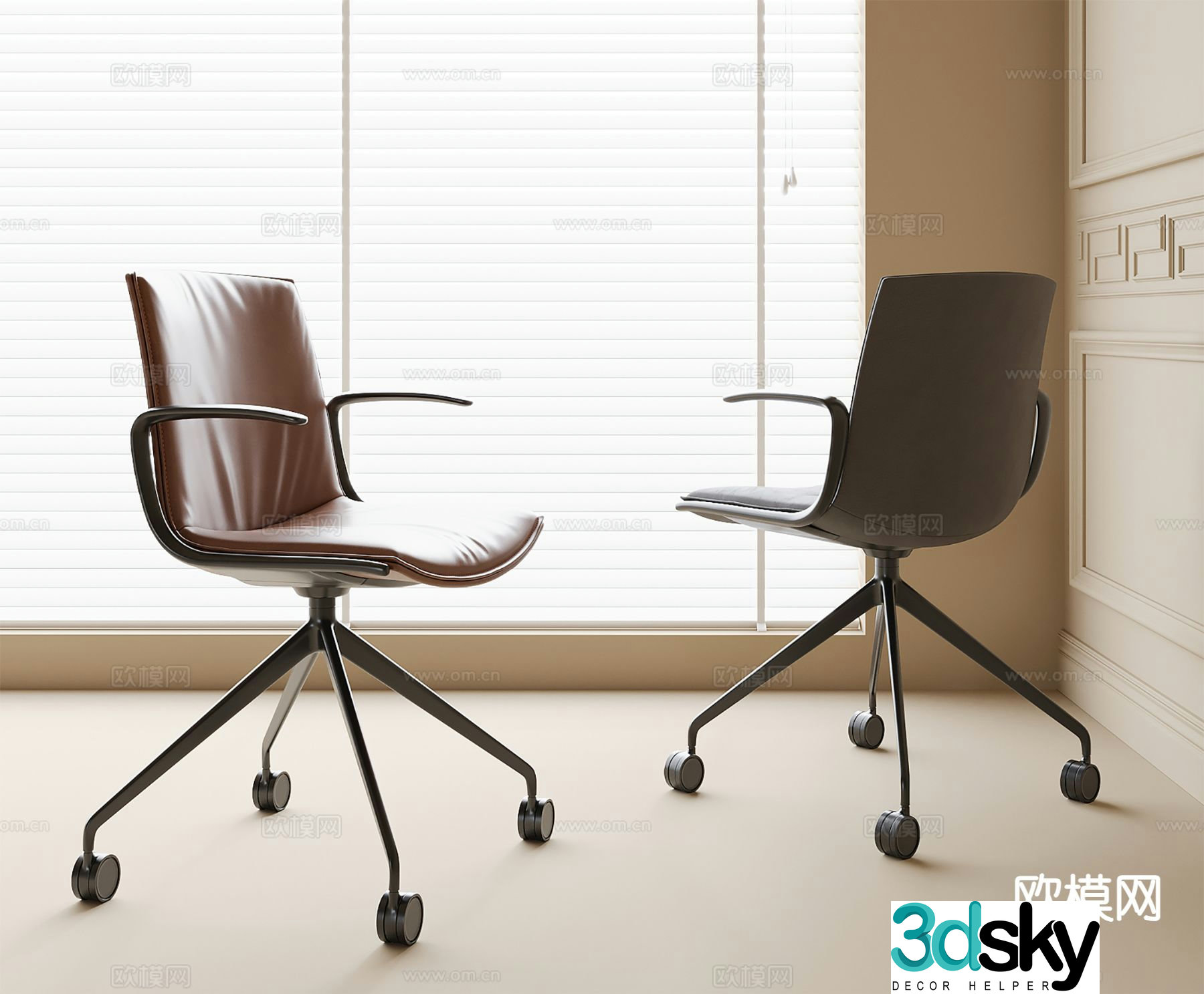 Modern office chair shift chair single chair 3d model