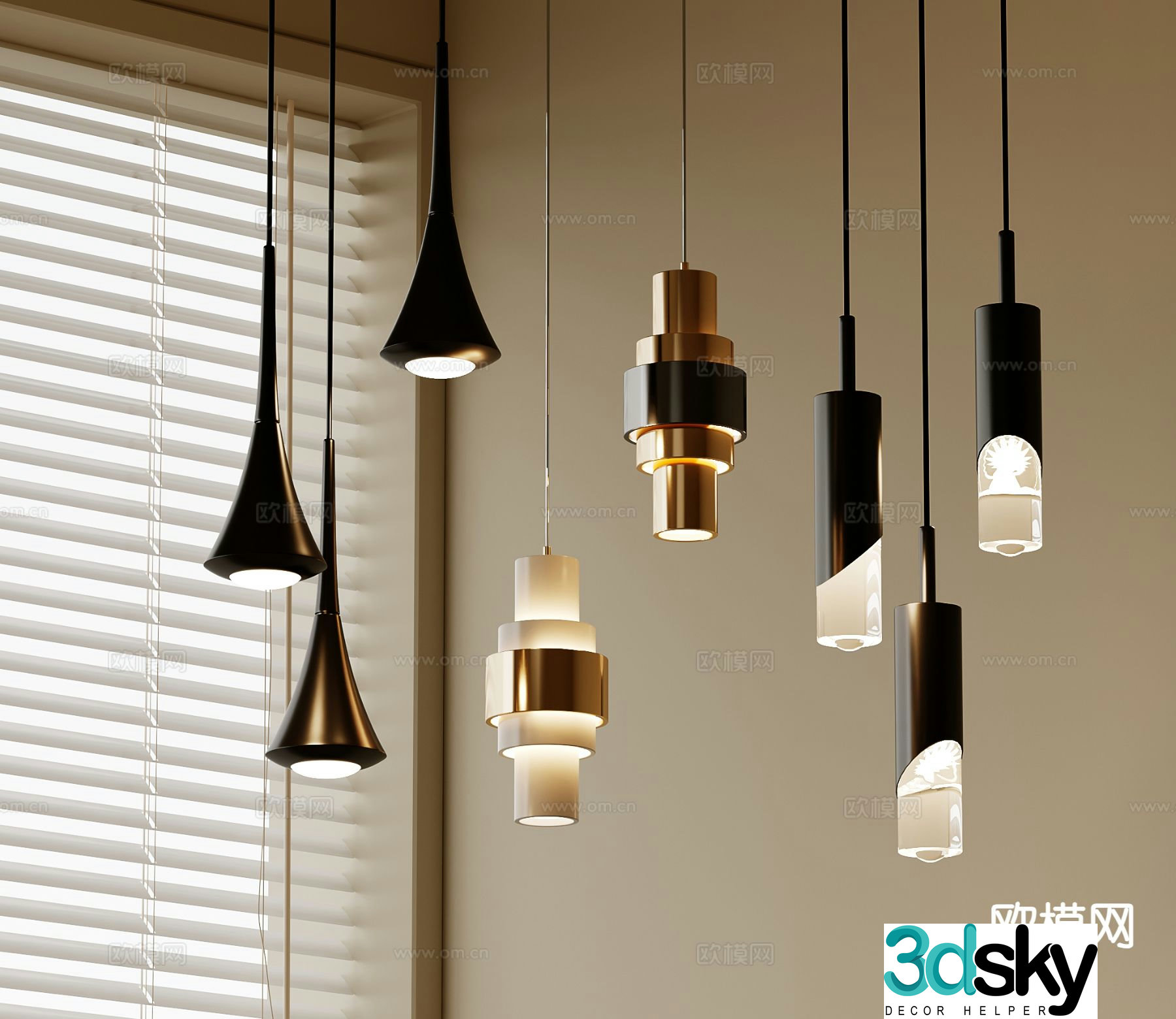 Bedside small chandelier 3d model