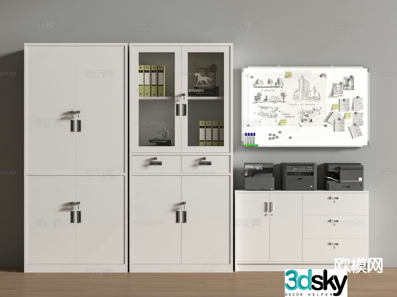 Modern filing cabinet filing cabinet 3d model