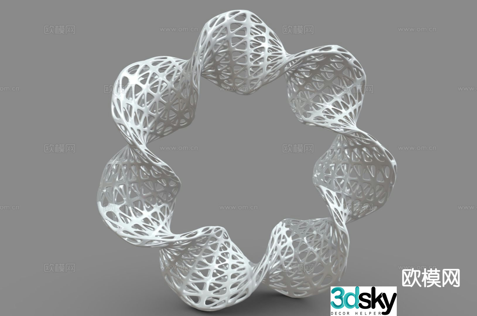 Modern sculpture sketch MÃ¶bius strip sculpture 3D model