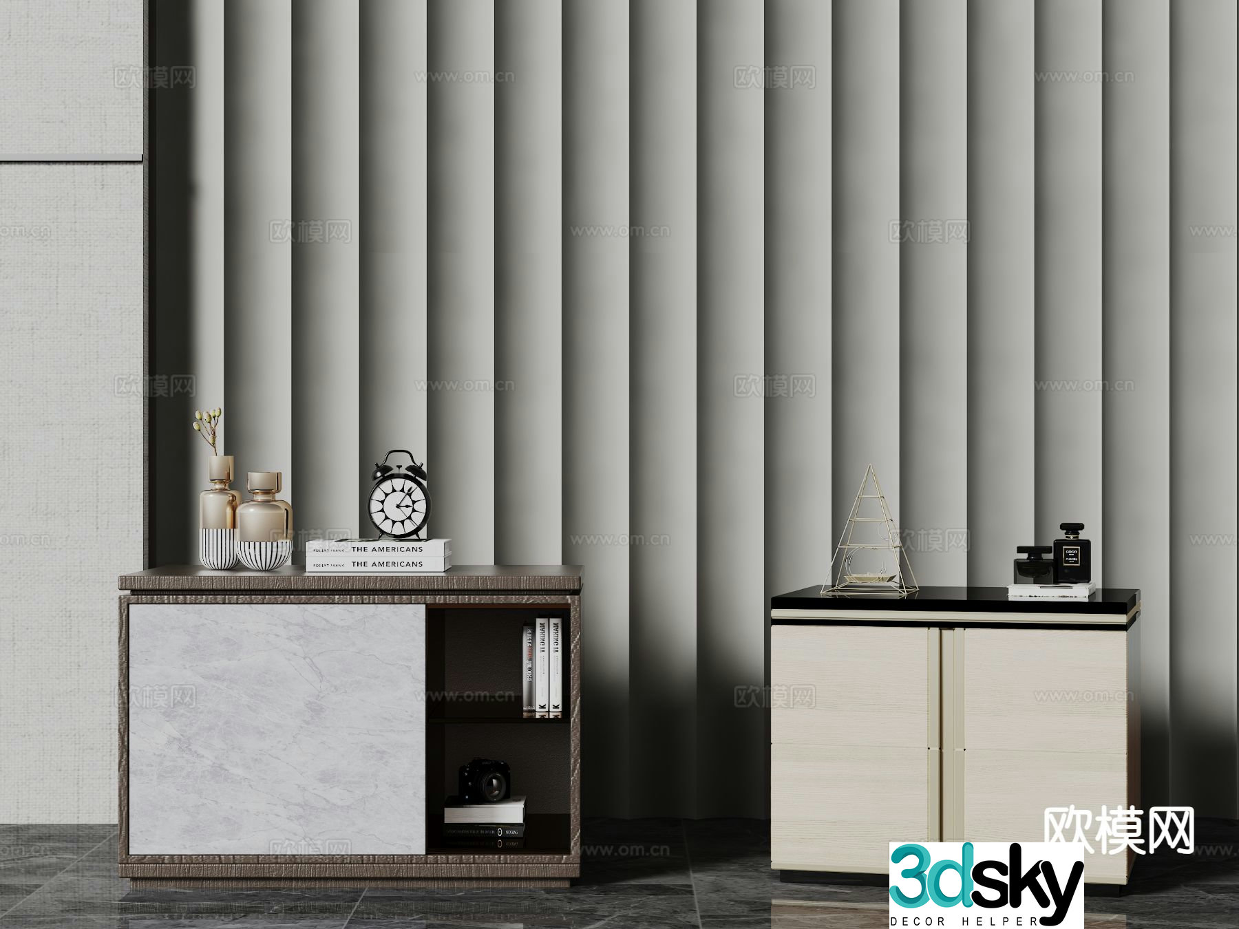 Modern bedside table 3d model