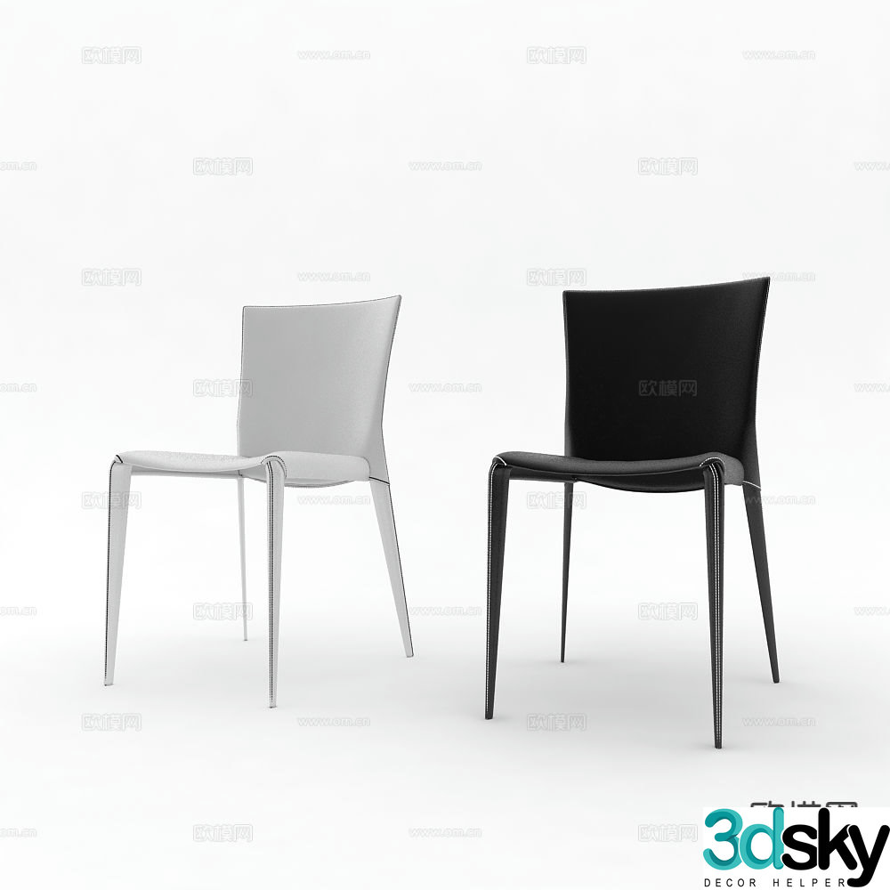 Modern chair dining chair 3d model