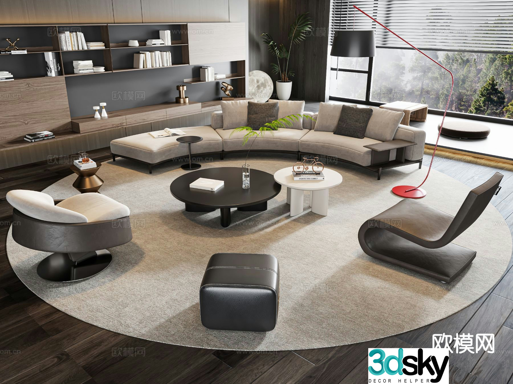 Italian sectional sofa 3d model
