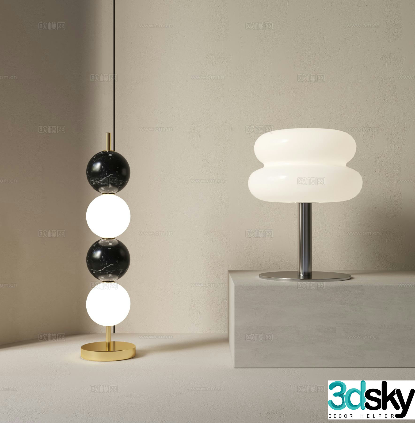 Art desk lamp 3d model
