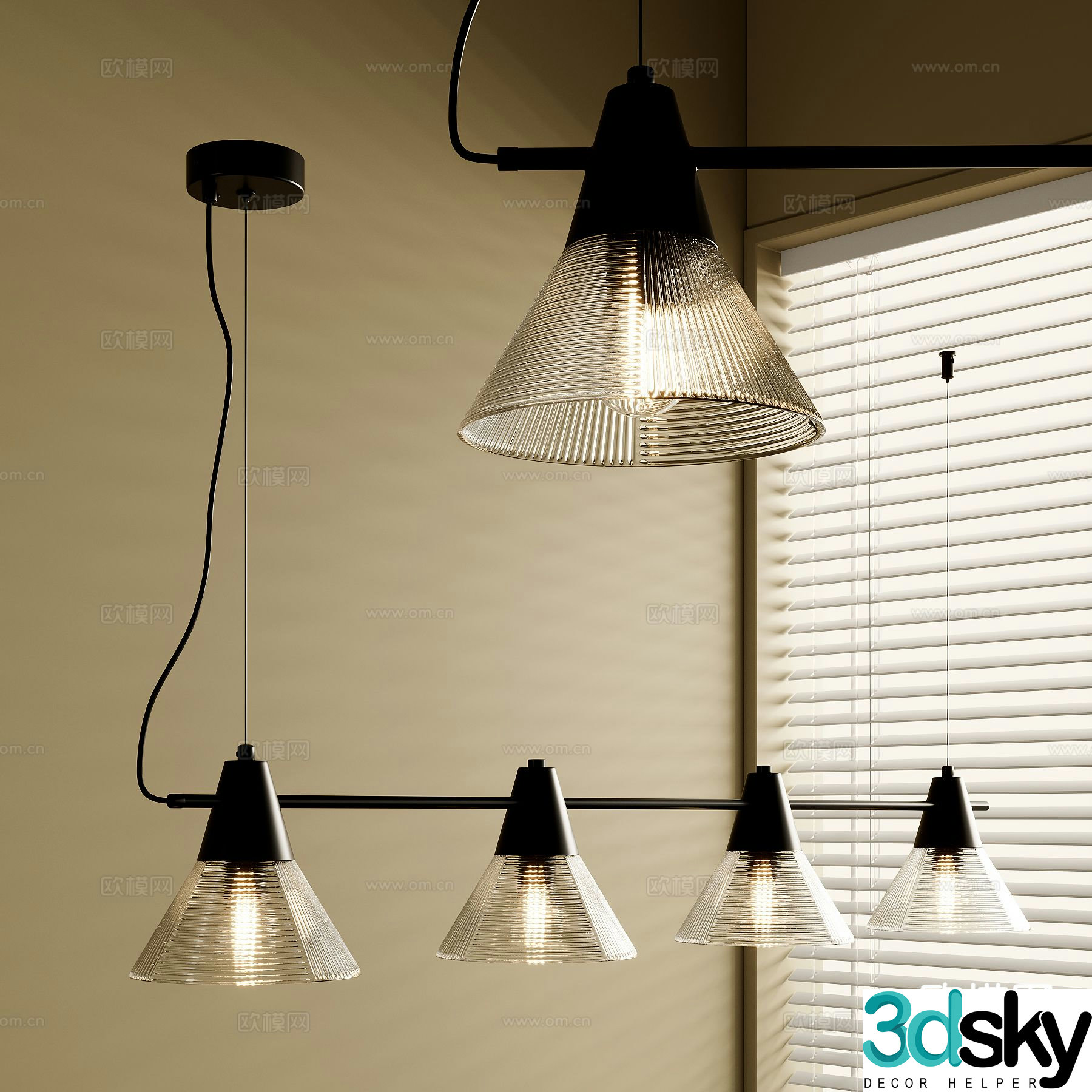 Medieval style chandelier straight chandelier 3d model
