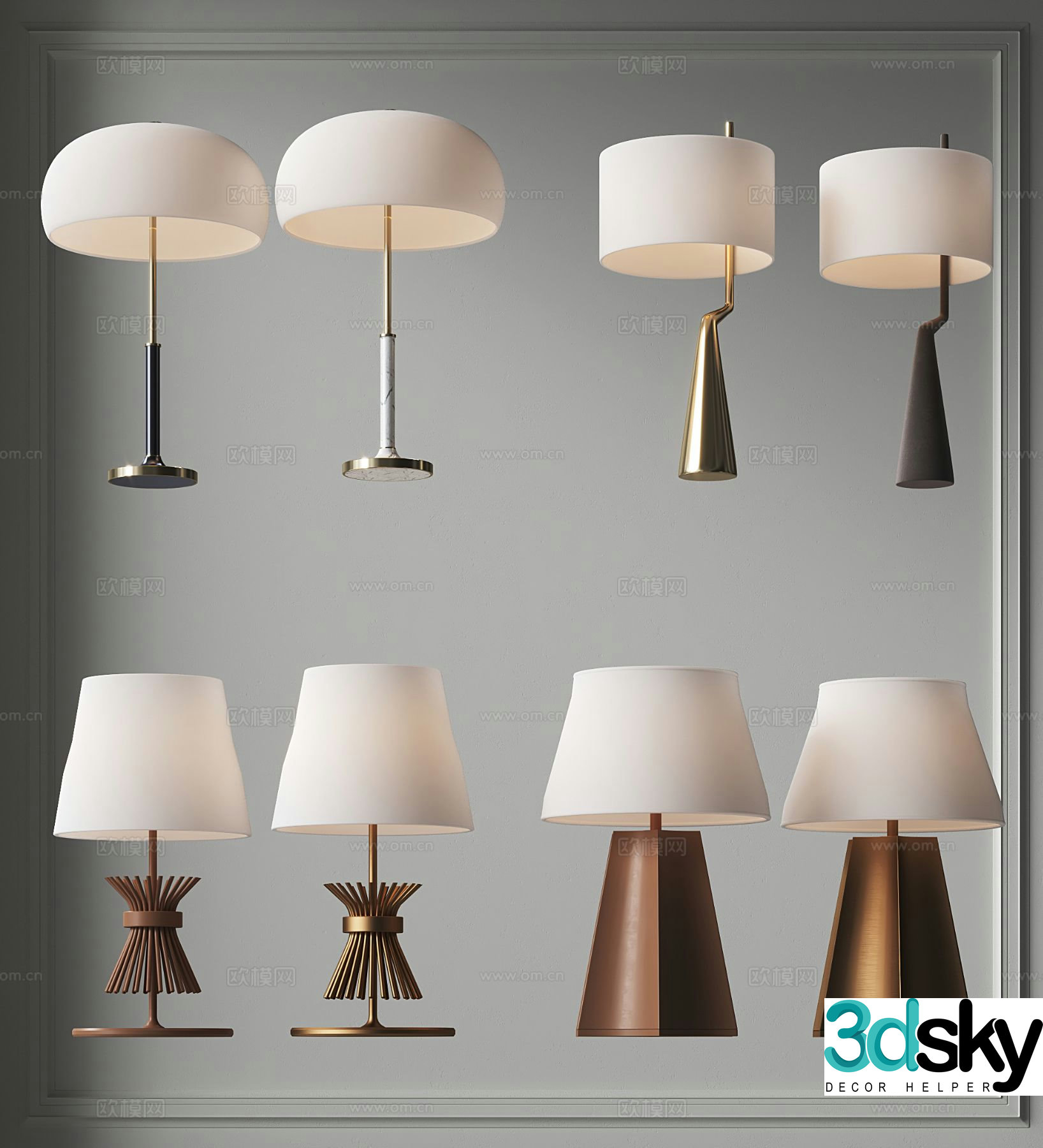 Medieval style desk lamp 3d model