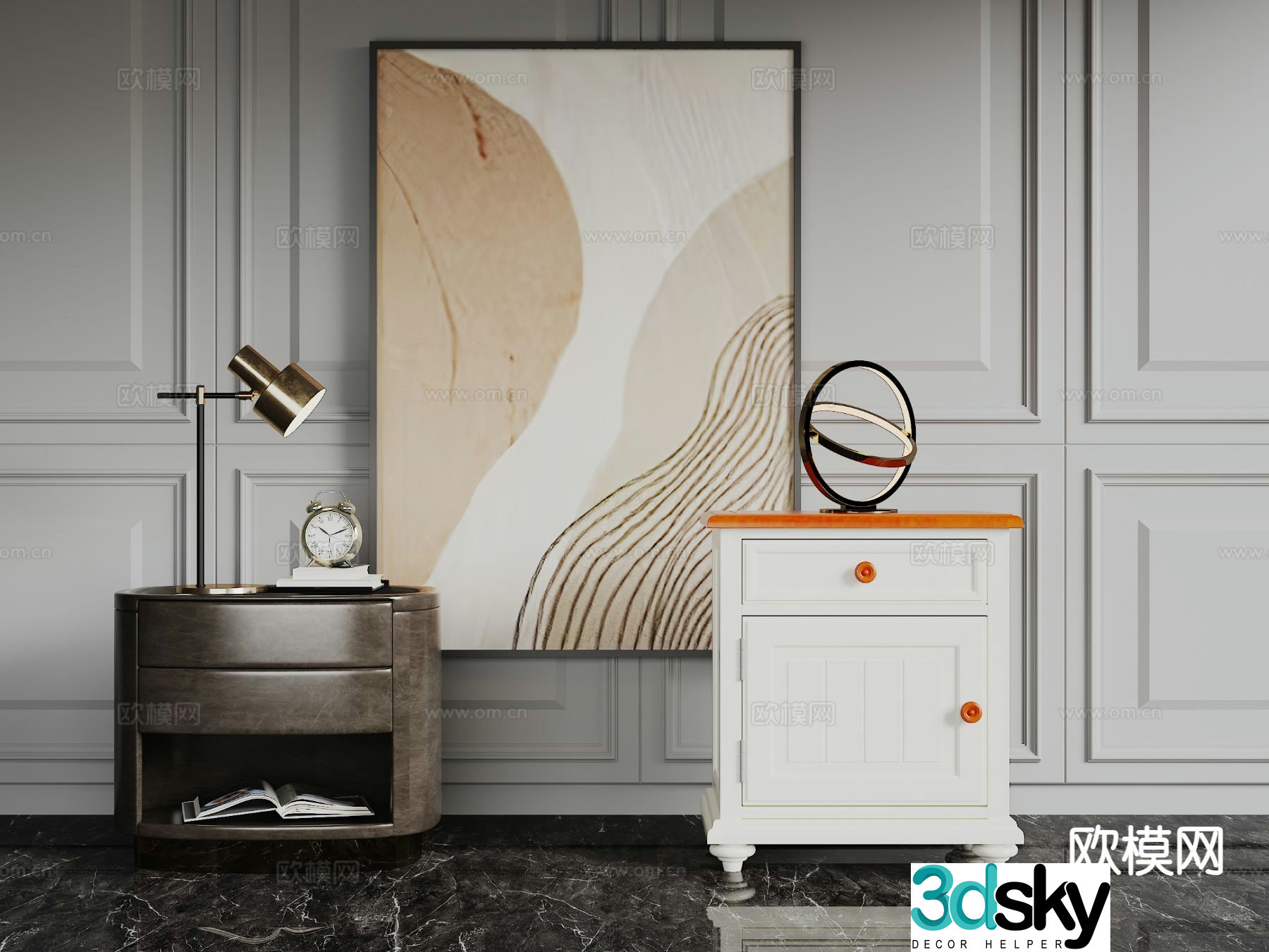 Modern bedside table 3d model