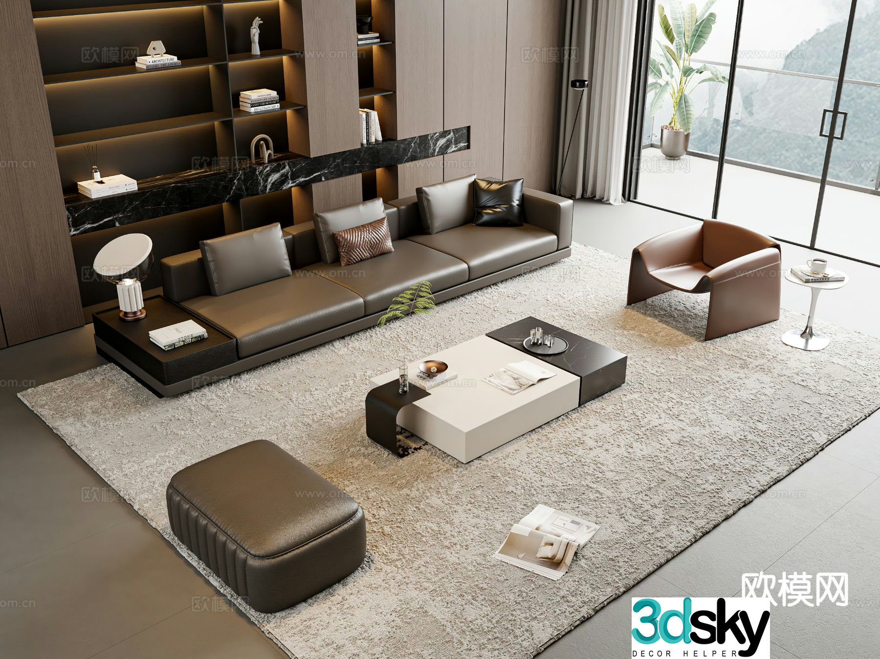 Italian sectional sofa 3d model