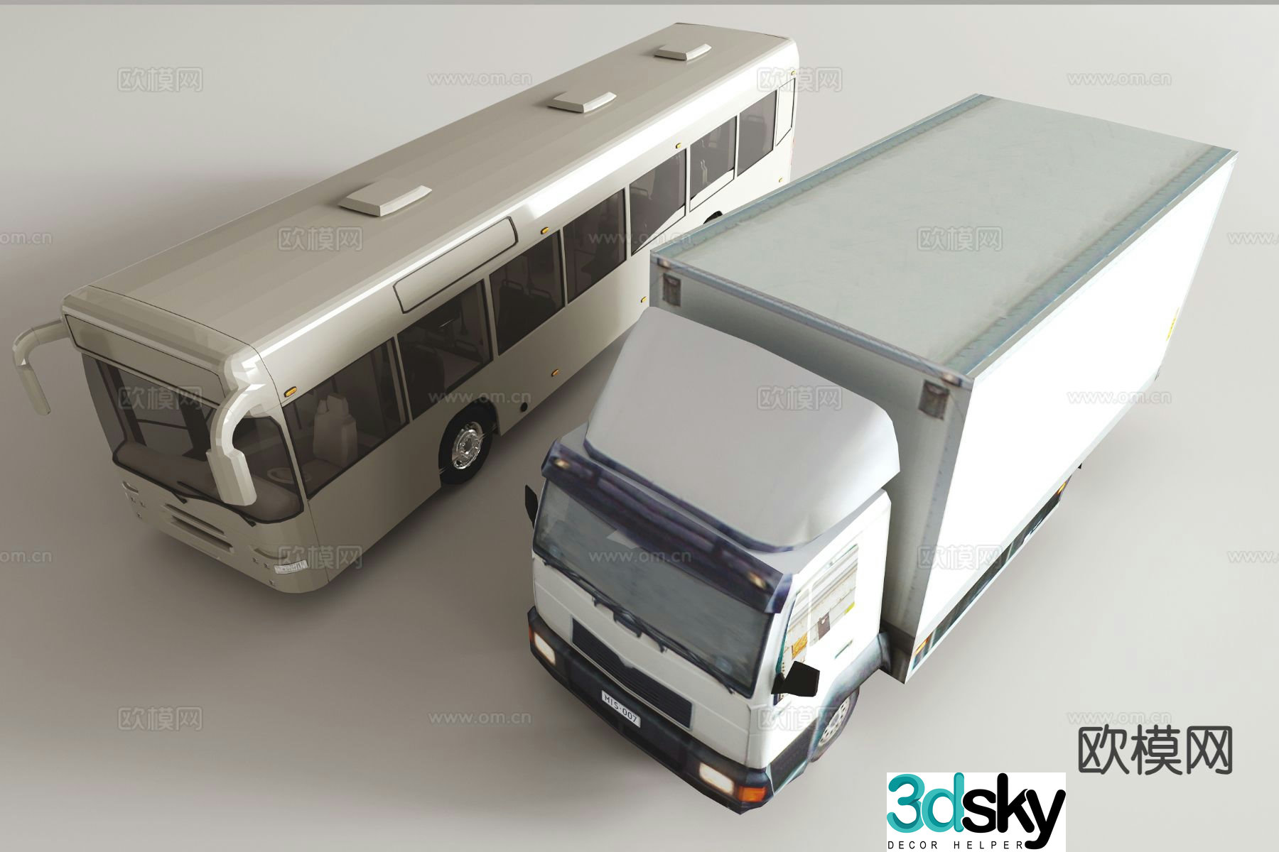 bus truck bus 3d model