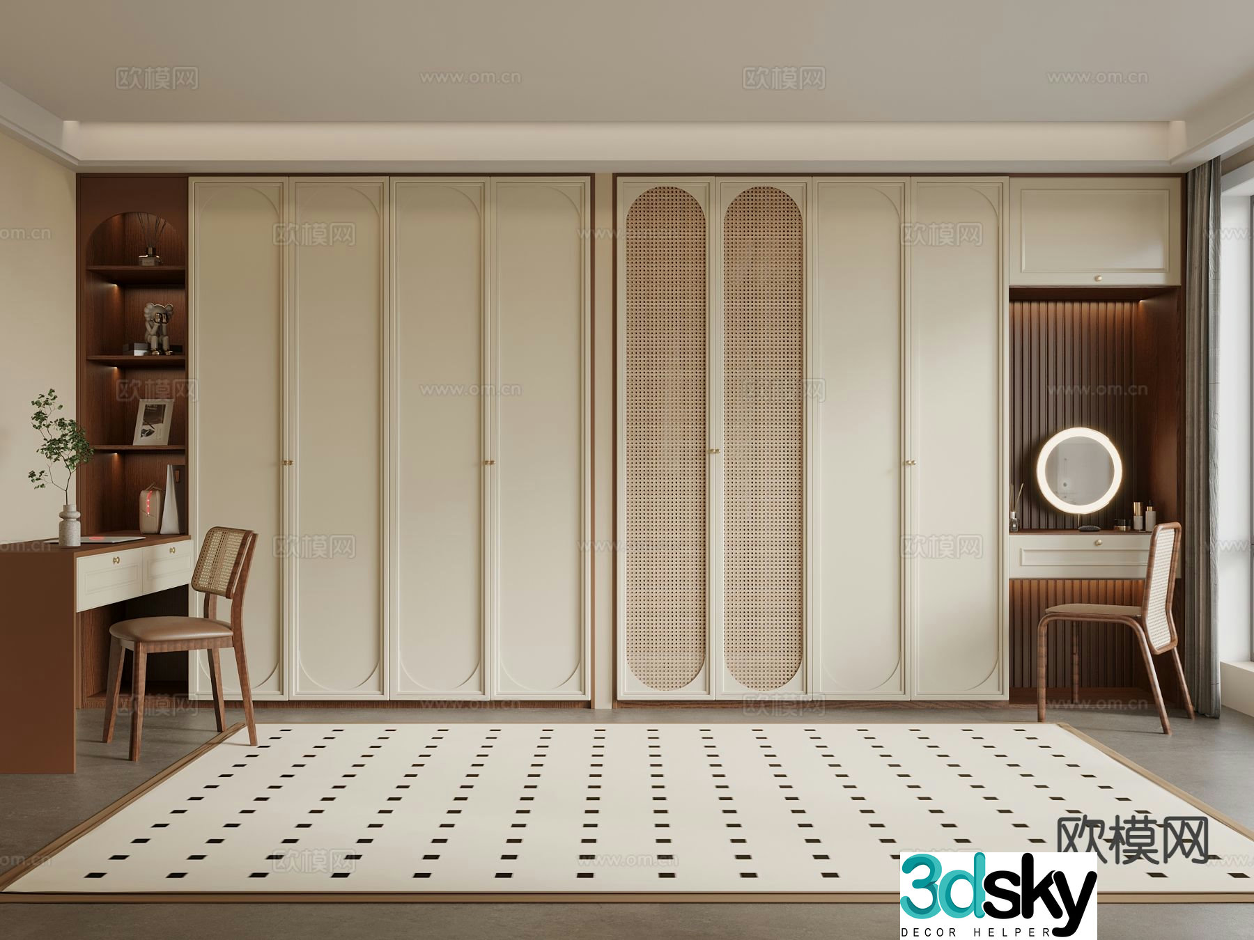 Medieval style wardrobe wardrobe 3d model