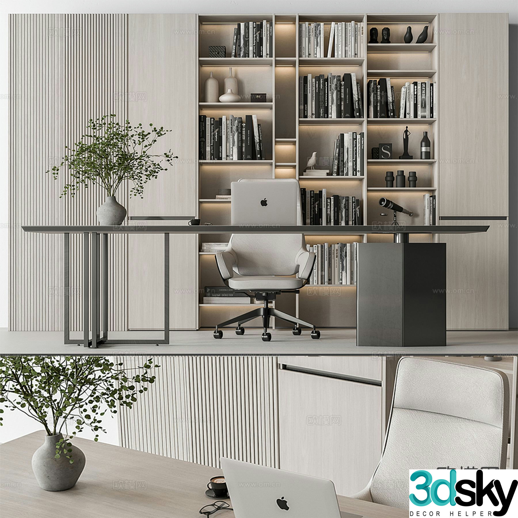 Modern executive desk 3d model