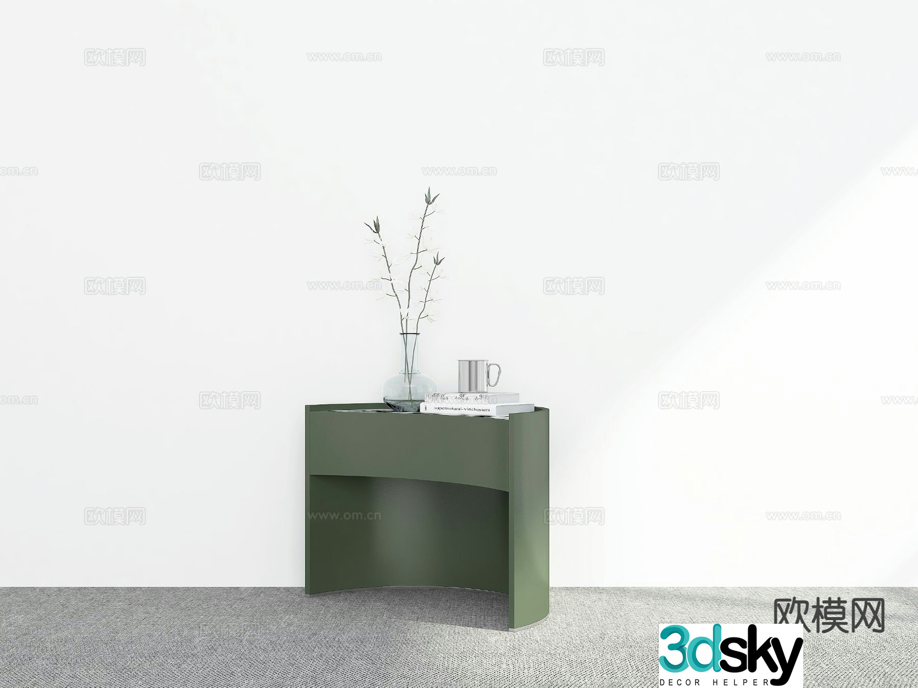 Modern bedside table 3d model