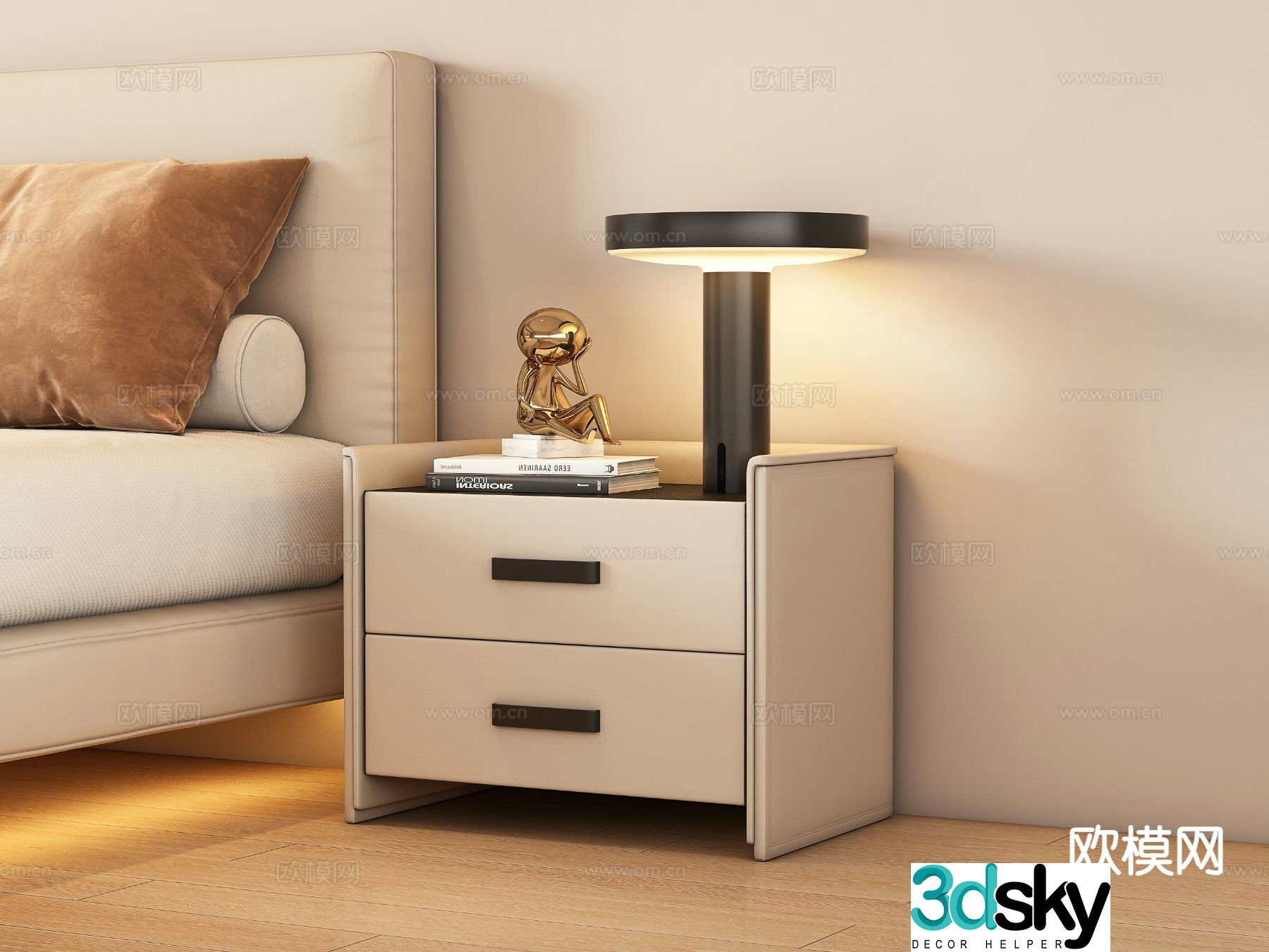 Modern bedside table 3d model
