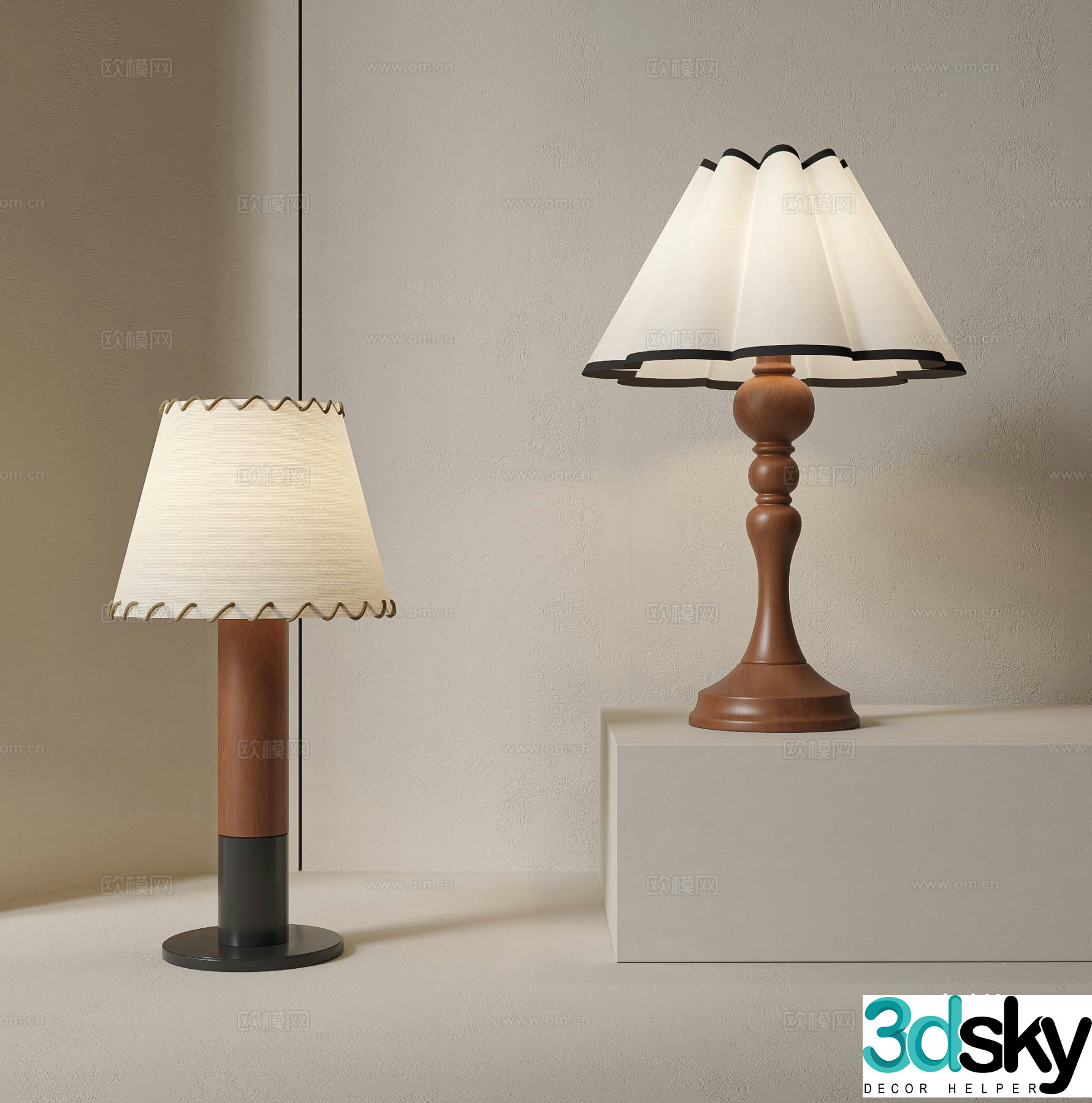 Medieval style desk lamp 3d model