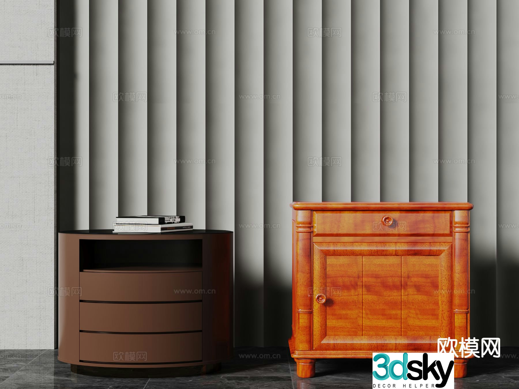 Italian bedside table 3d model