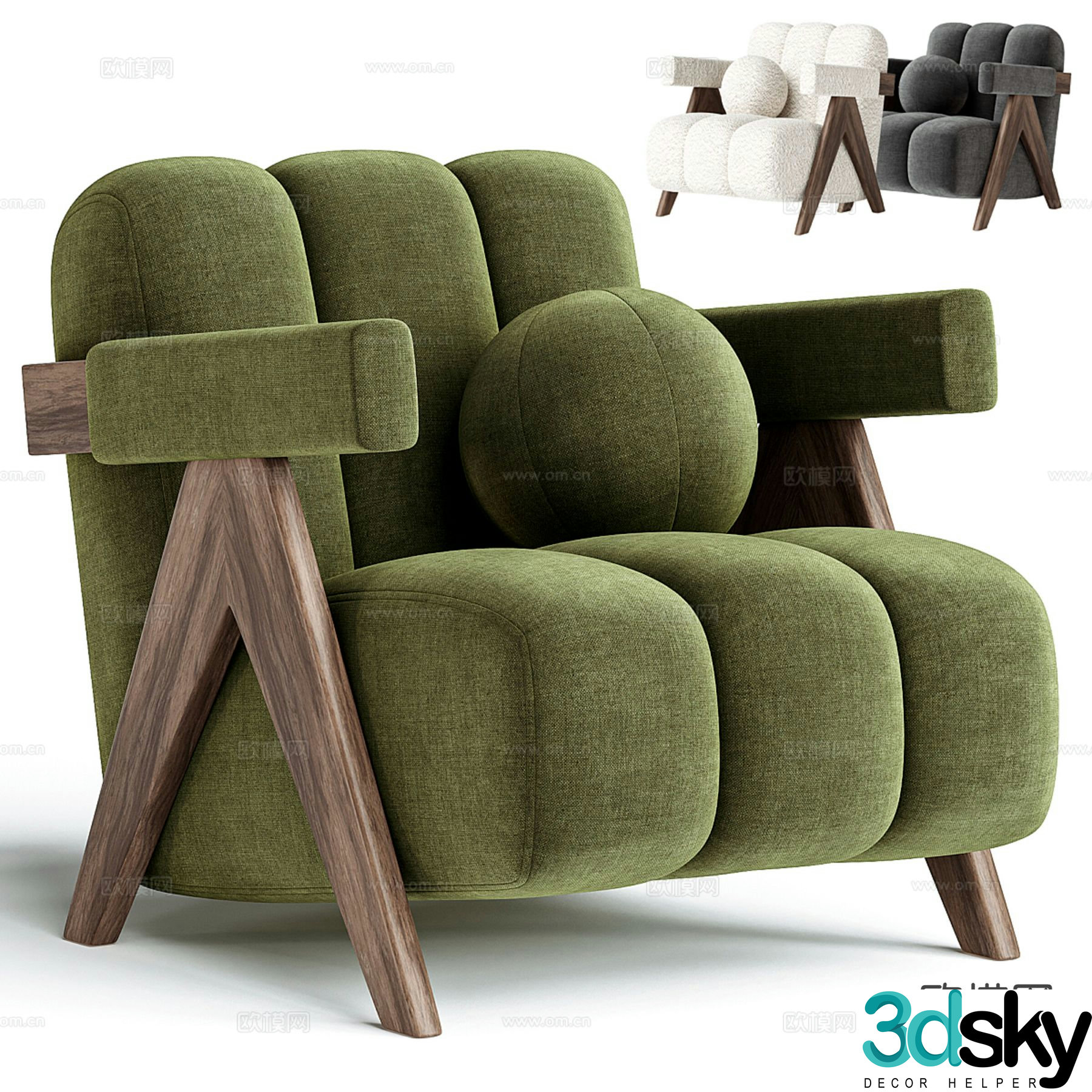 Modern sofa chair leisure chair 3d model