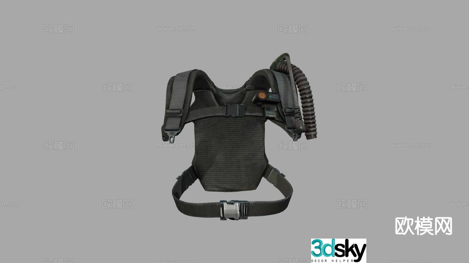 Tactical bulletproof bag combat backpack 3d model