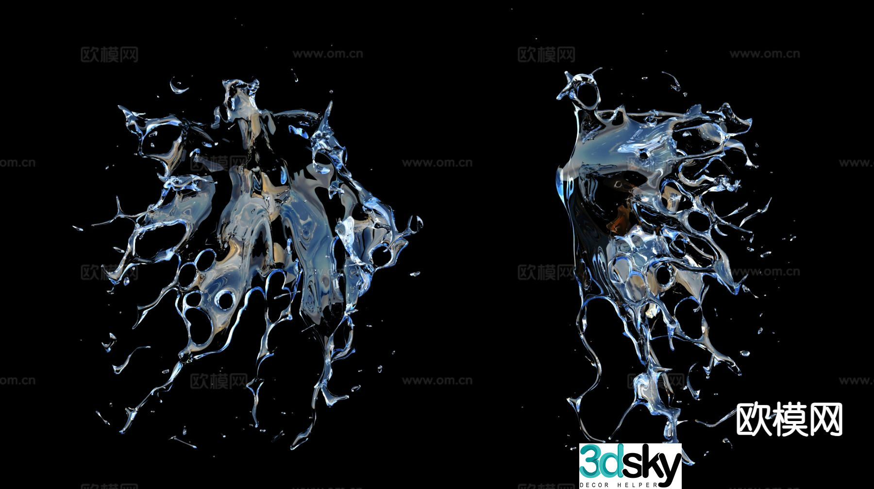 water spray spray water drop 3d model