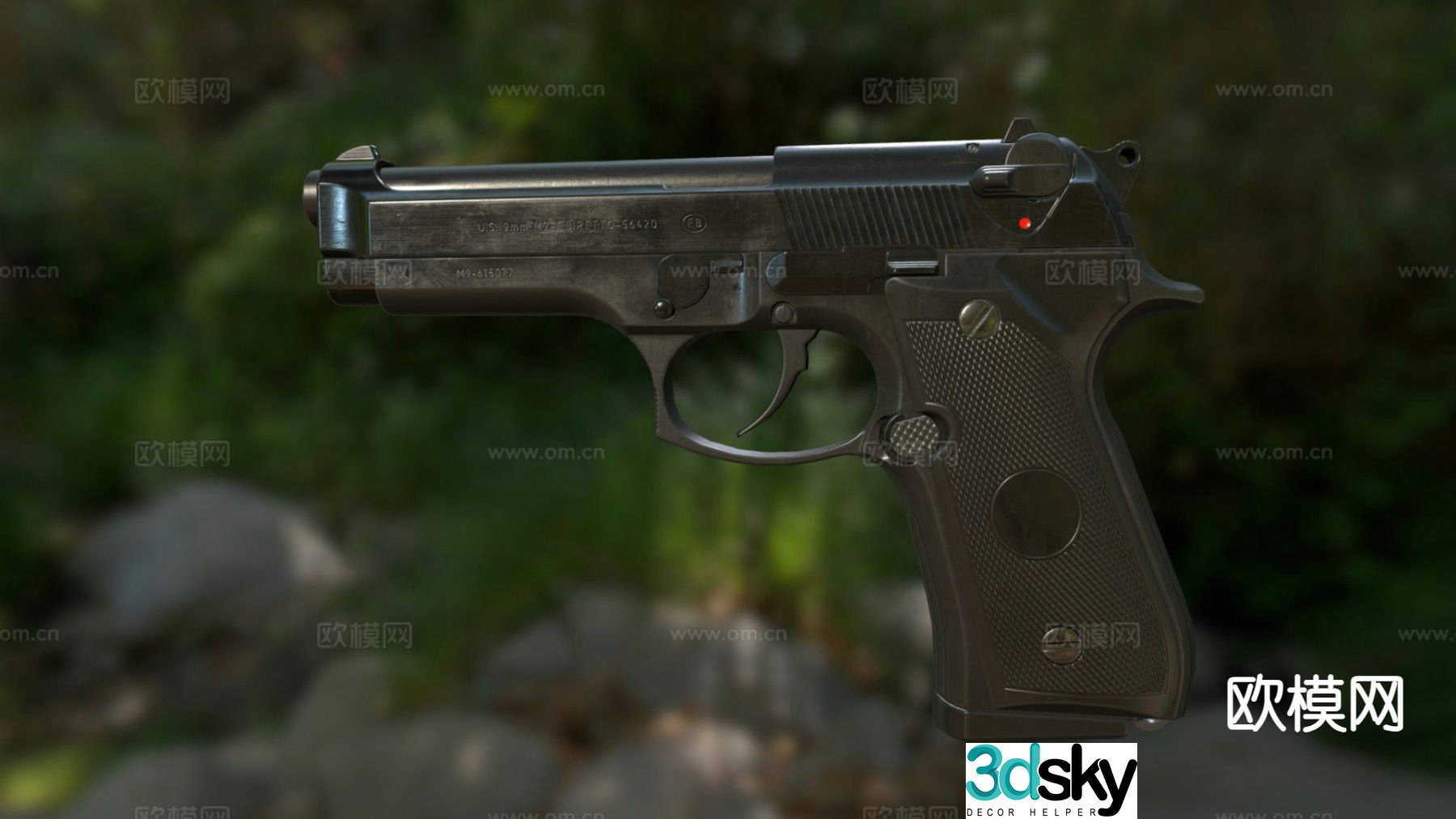 pistol firearm firearm weapon 3d model