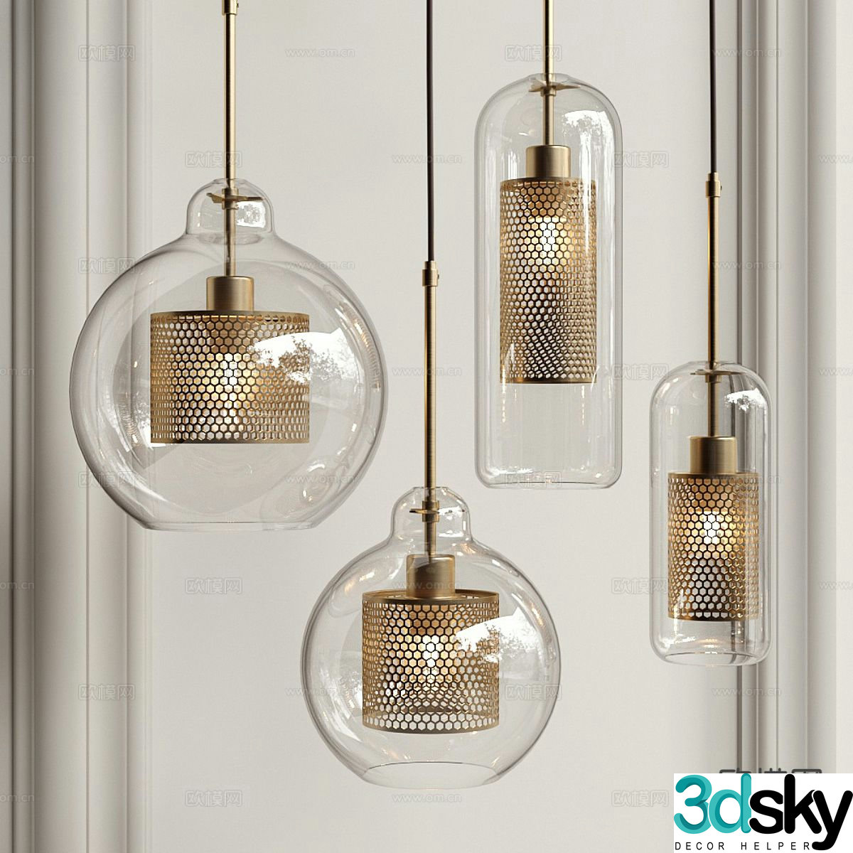 Light luxury small chandelier 3D model