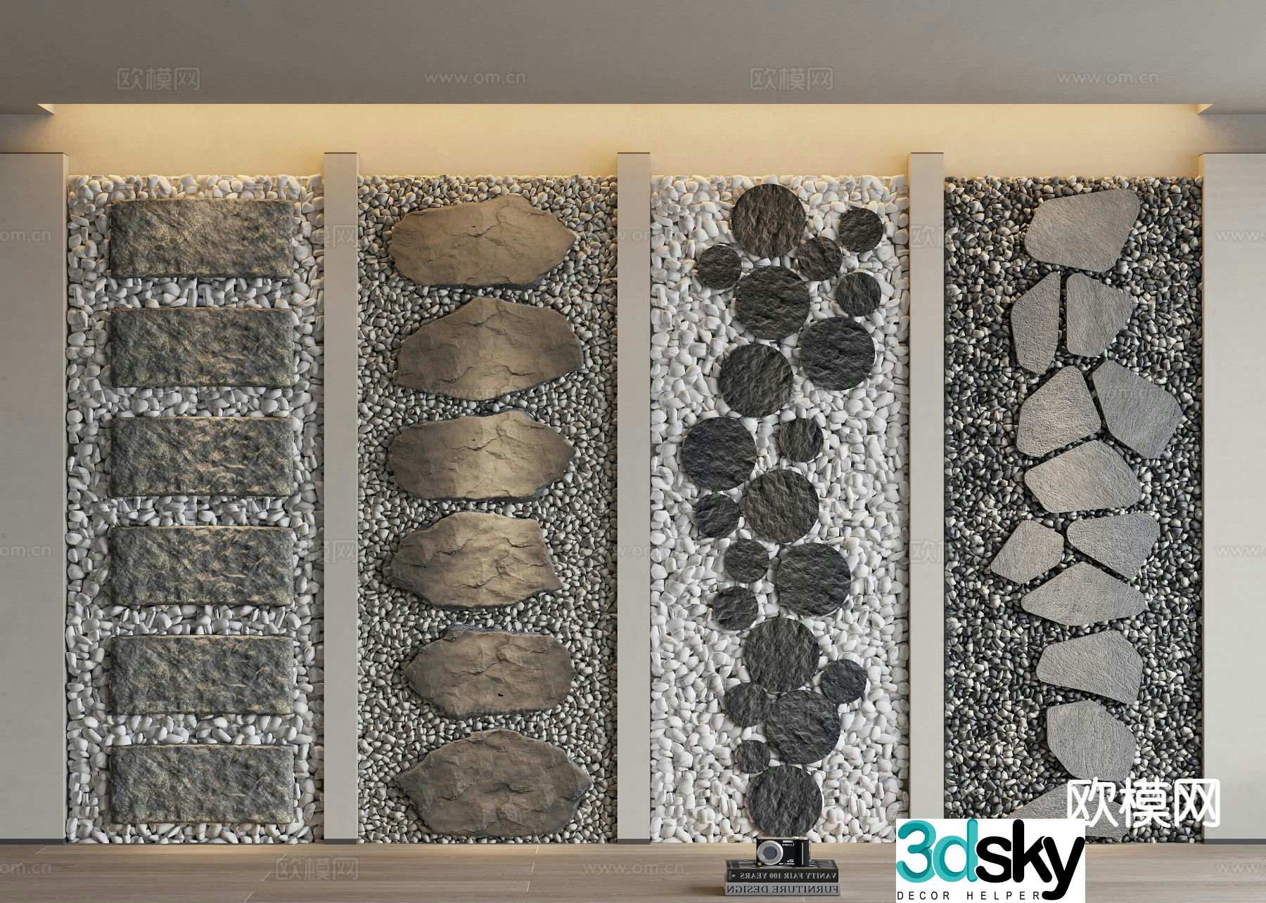Stone road bluestone slab Tingbu 3D model