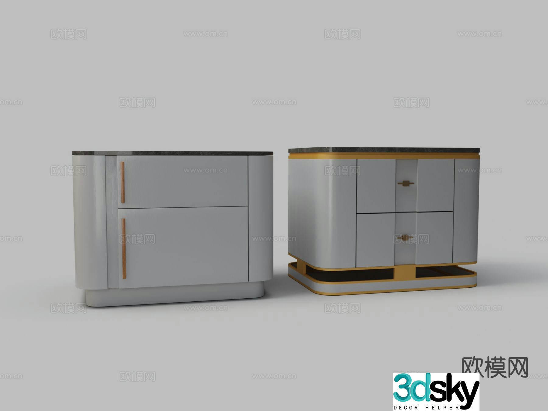 Modern bedside table 3d model