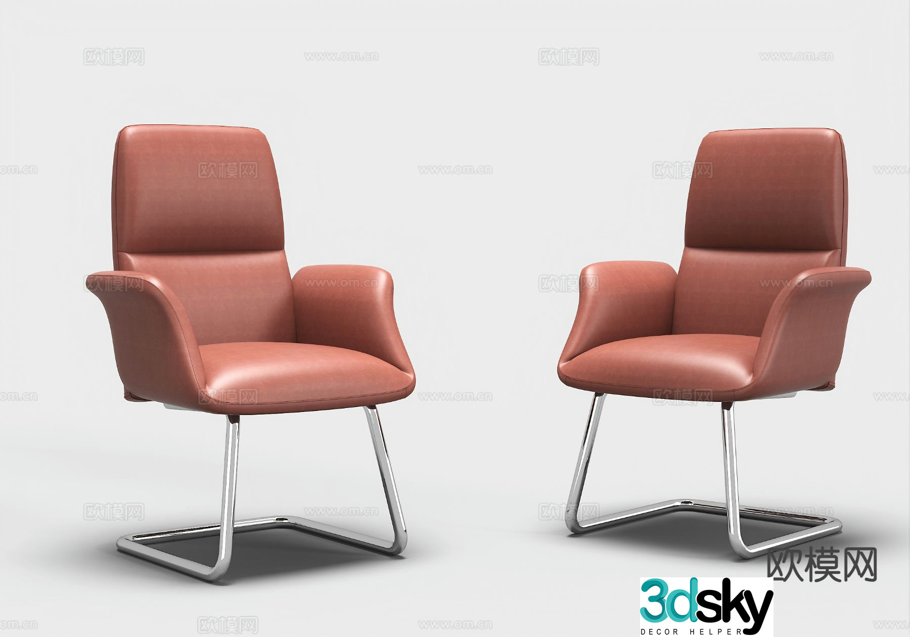 Modern office chair bow chair 3d model