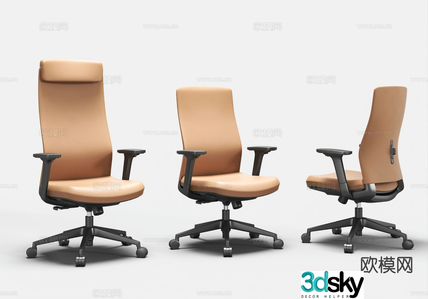 Modern office chair swivel chair boss chair 3d model