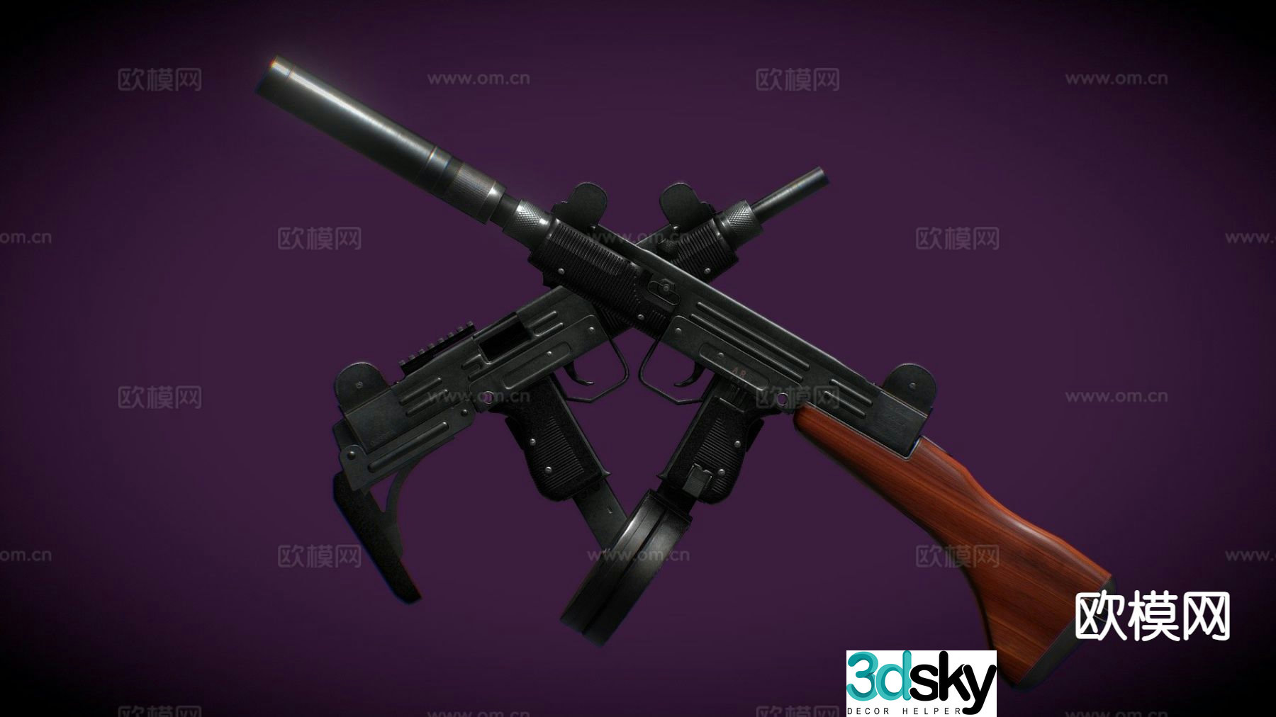 Uzi submachine gun 3d model