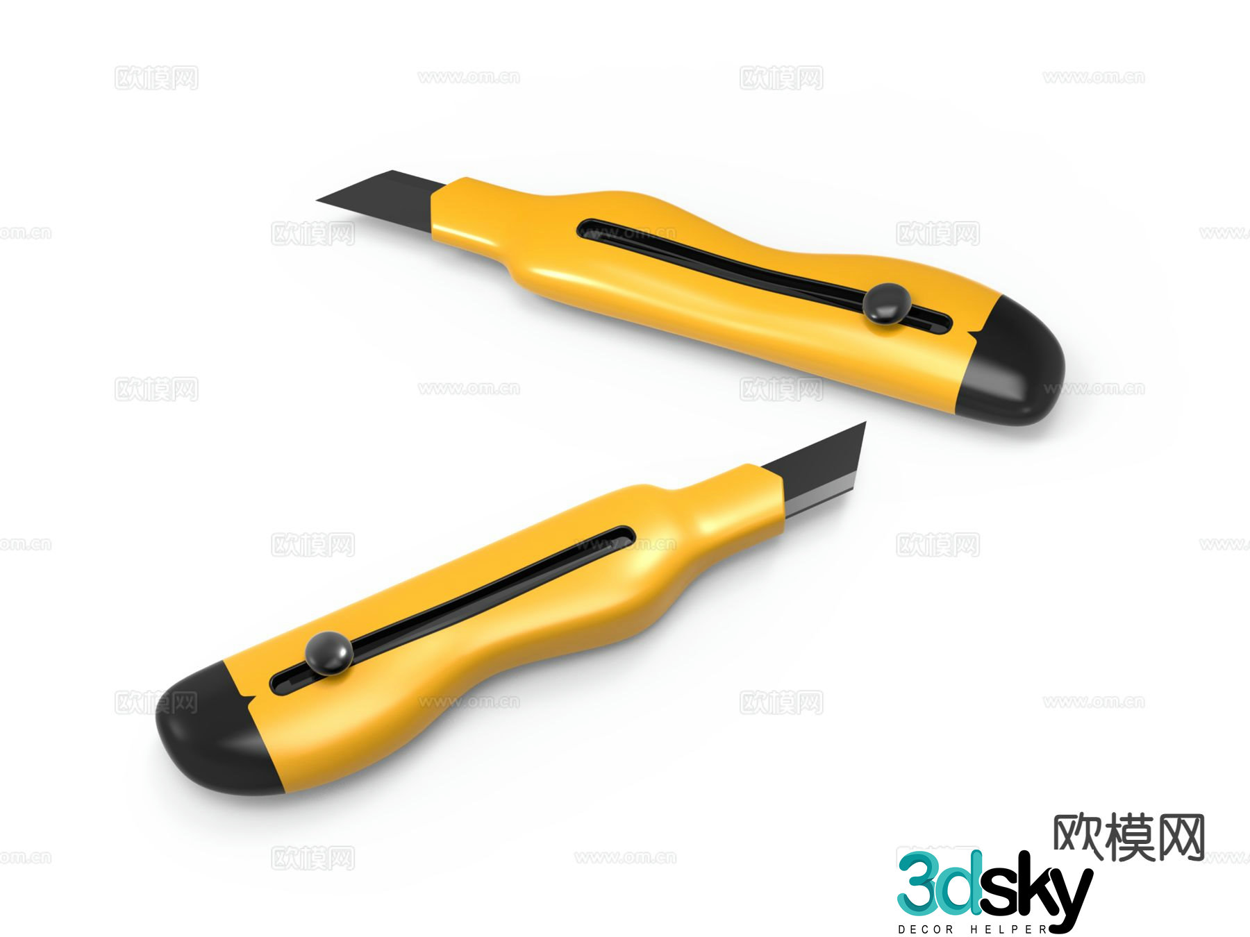 Office supplies utility knife 3d model