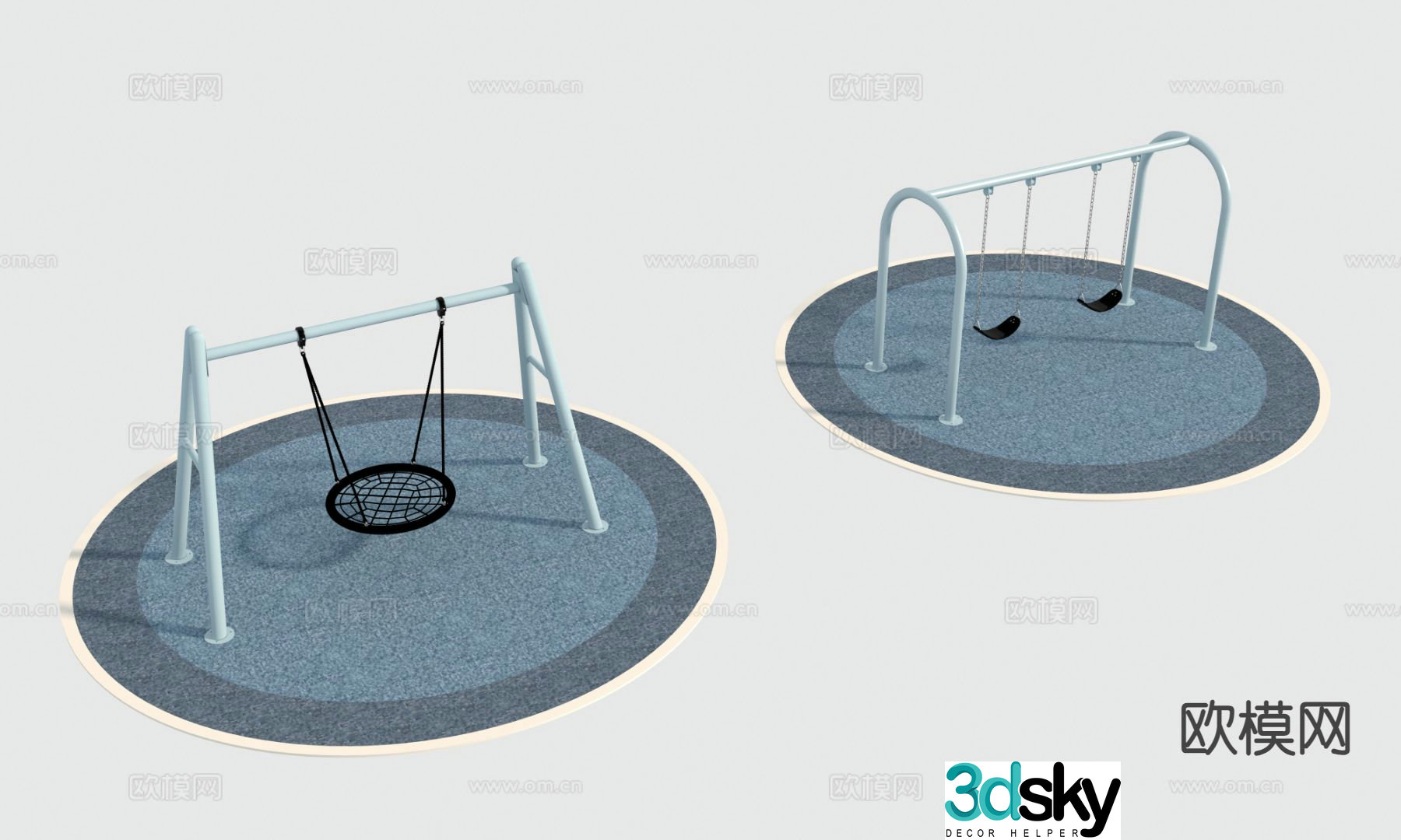 Play equipment outdoor swing swing frame 3d model