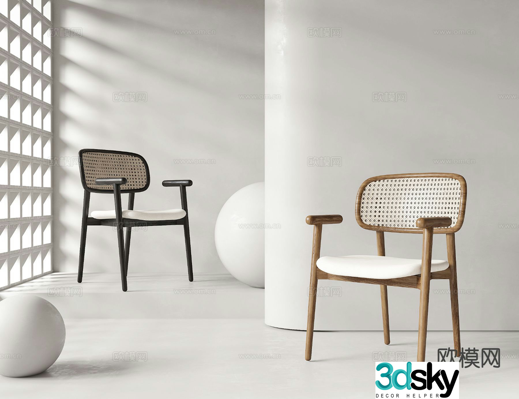 Medieval style chair dining chair 3d model