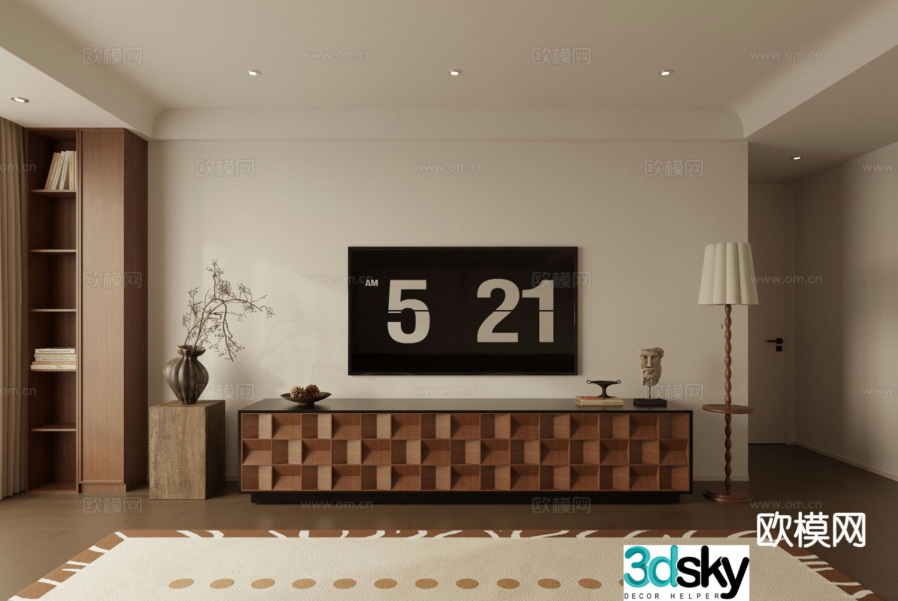 Medieval style TV cabinet 3D model