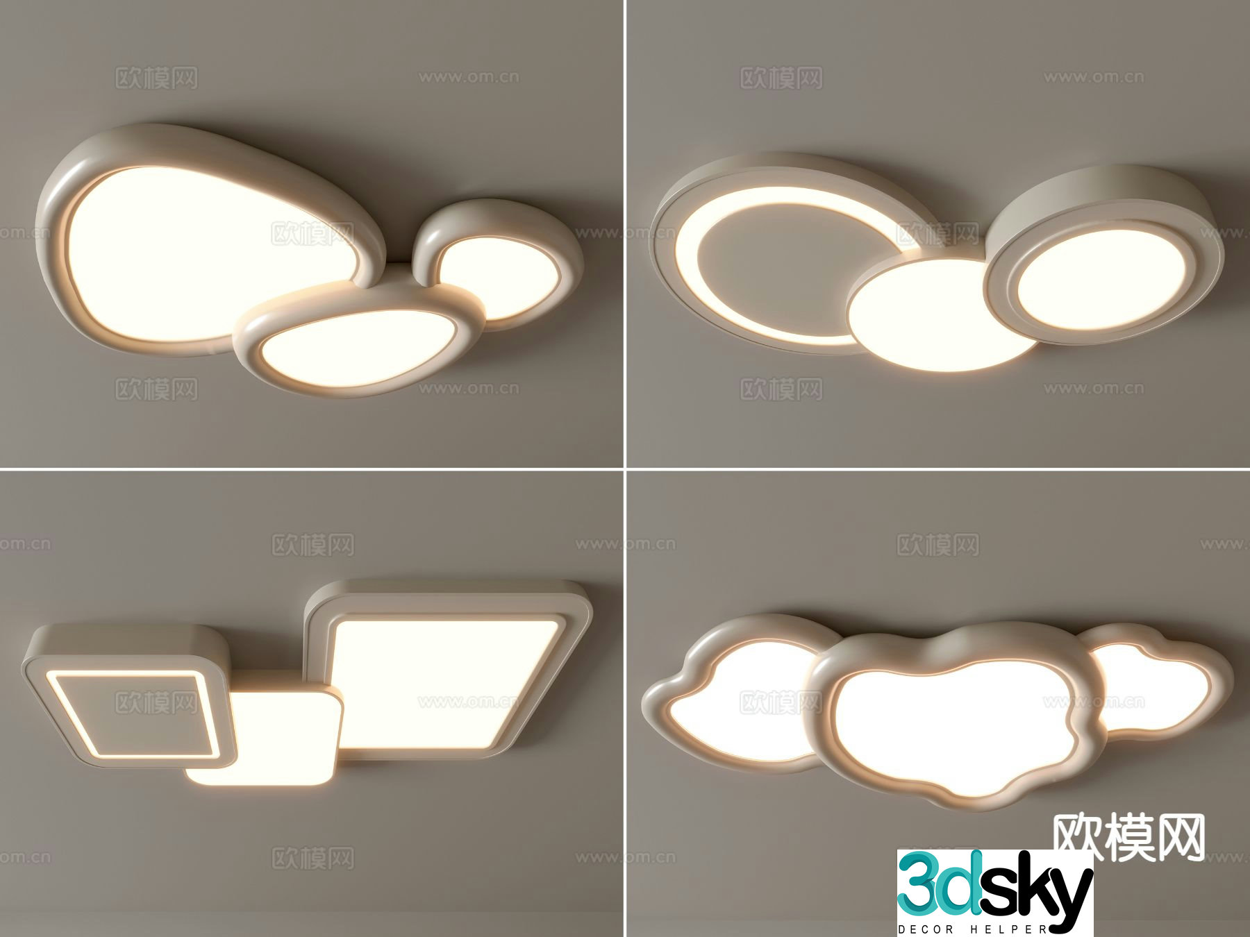 Geometric ceiling lamp living room lamp 3d model