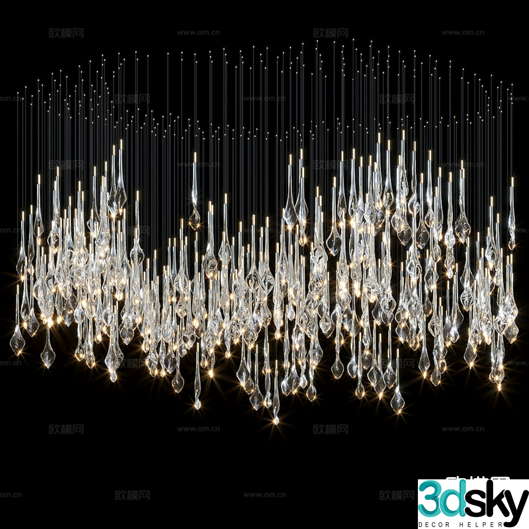 Modern crystal lamp chandelier 3d model