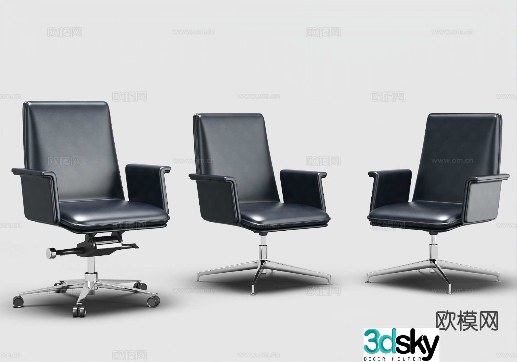 Modern office chair boss chair staff chair 3d model