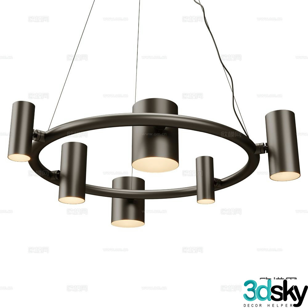 GHIDINI Multi-head Chandelier Hall Chandelier 3D Model