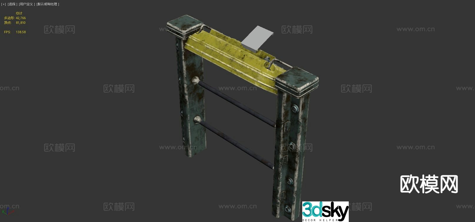 3d model with elevator door