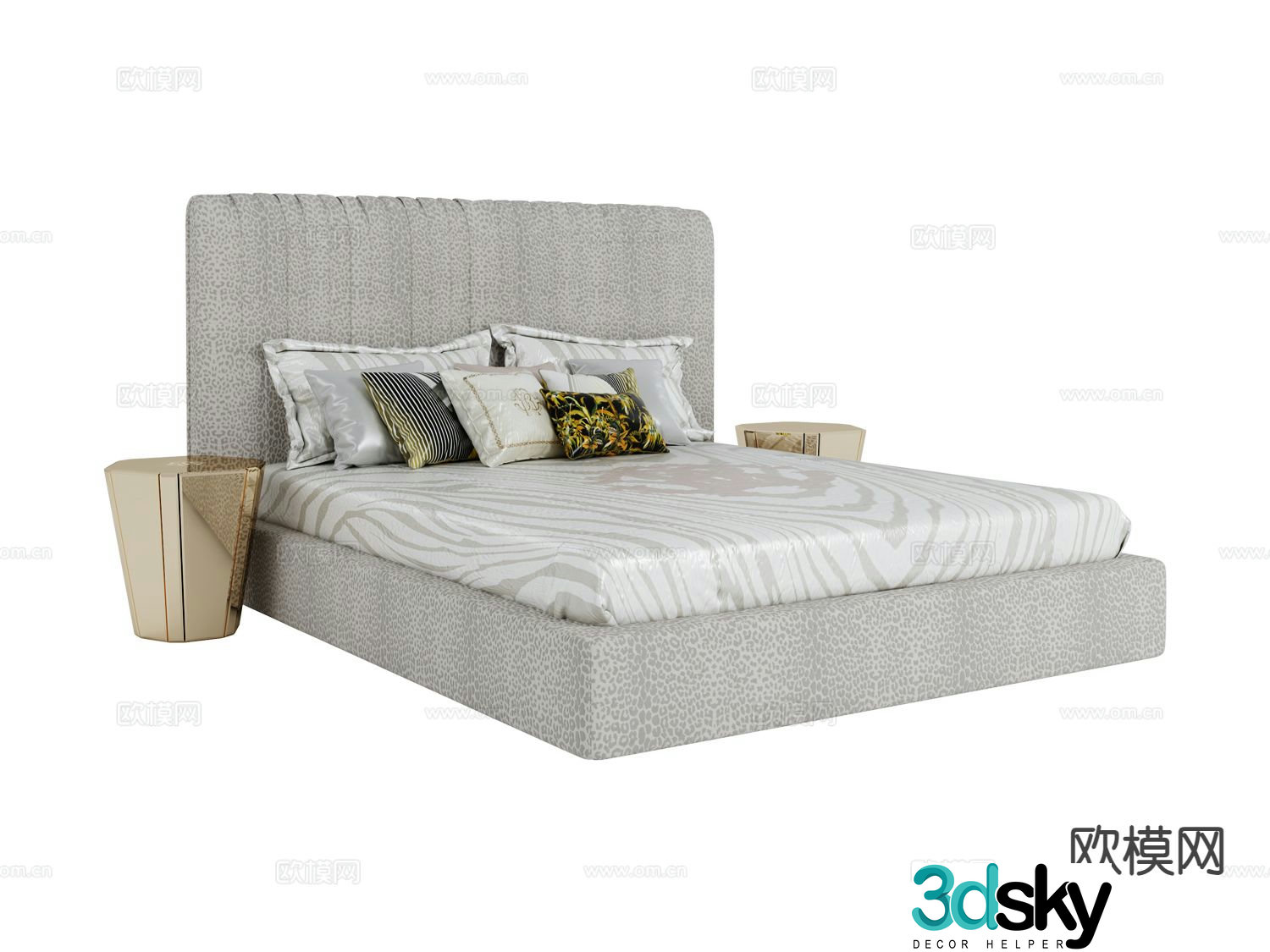 roberto cavalli Kingston double bed 3d model